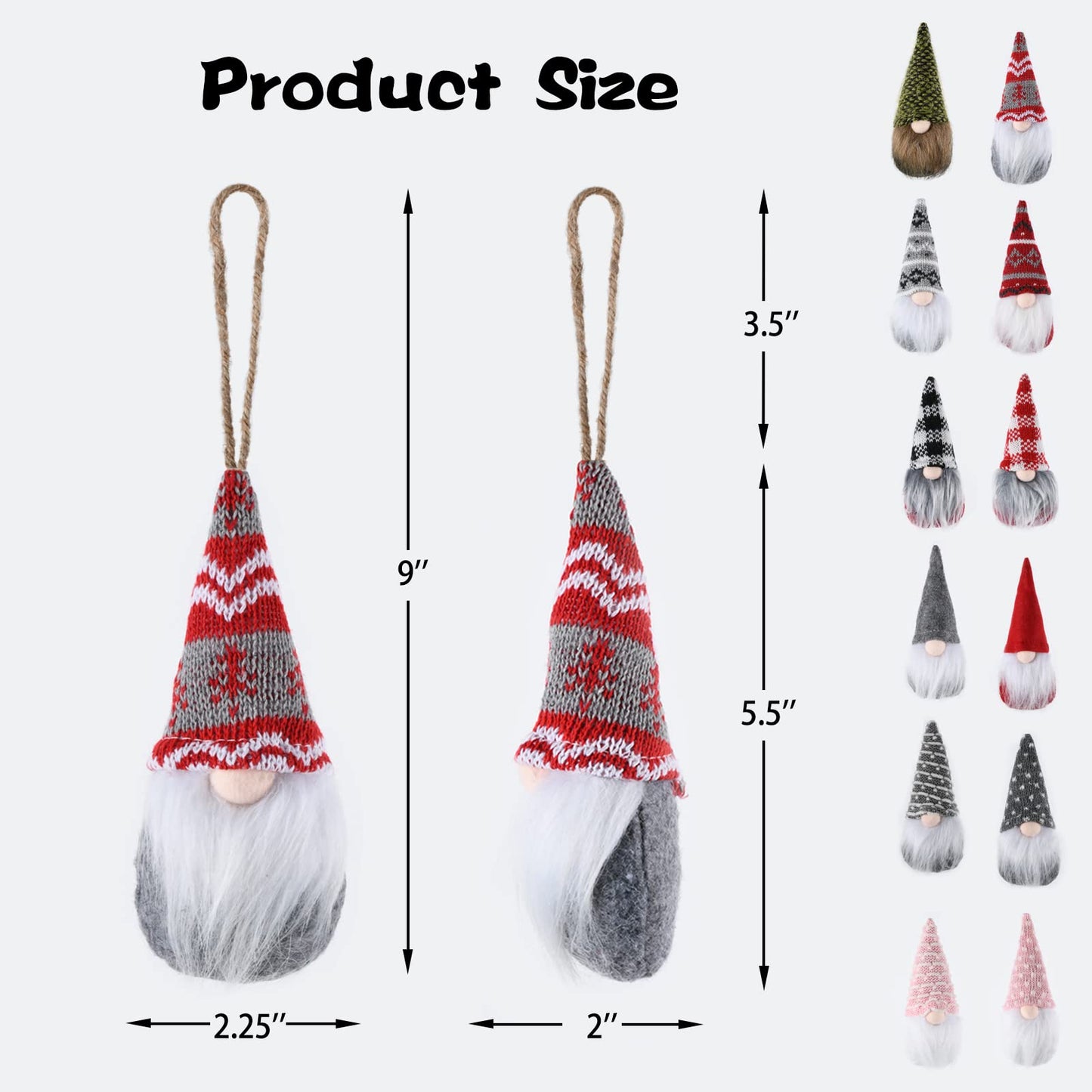 12 Piece Christmas Tree Hanging Dwarfs Swedish Plush Dwarfs Handmade Santa Claus Elf Christmas Decorations Home Festival Decorations