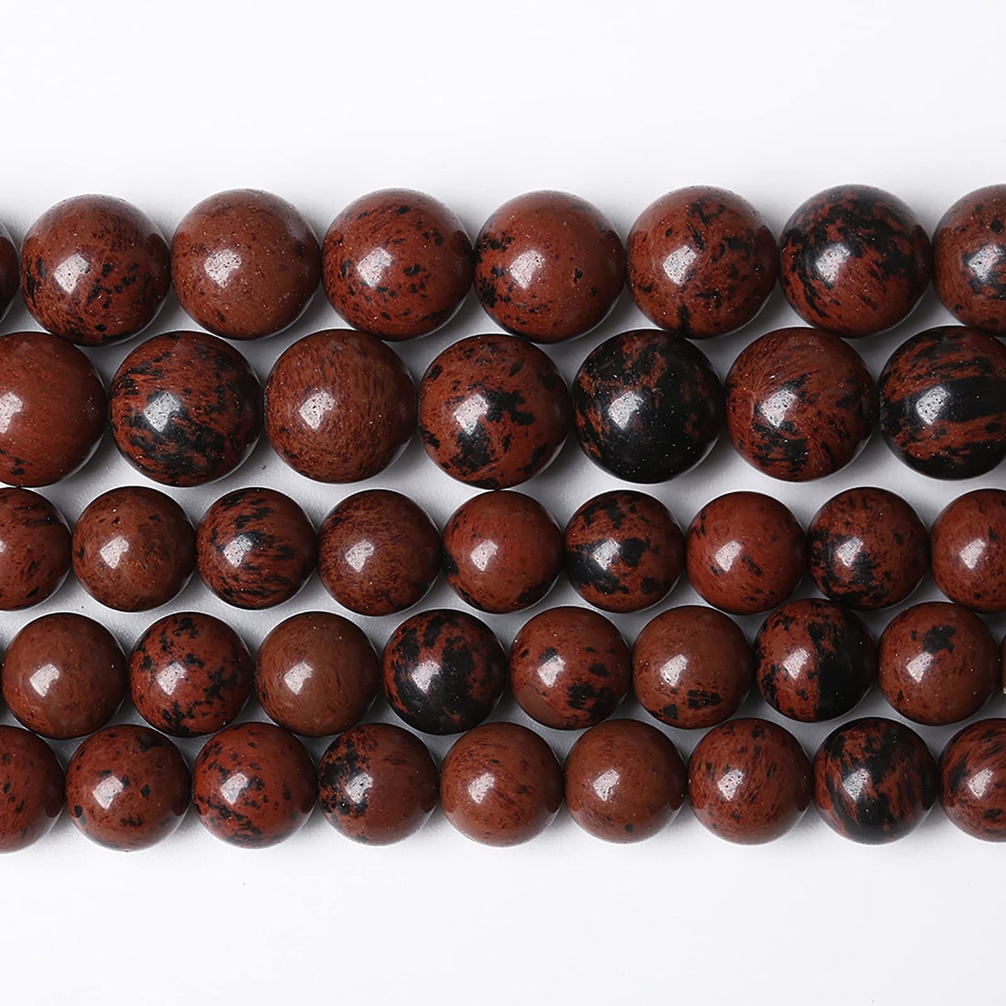 60PCS 6mm Natural Stone Mahogany Obsidian Beads for Jewelry Making Round Loose Spacer Beads DIY Bracelet Necklace(6mm, Mahogany Obsidian Beads)
