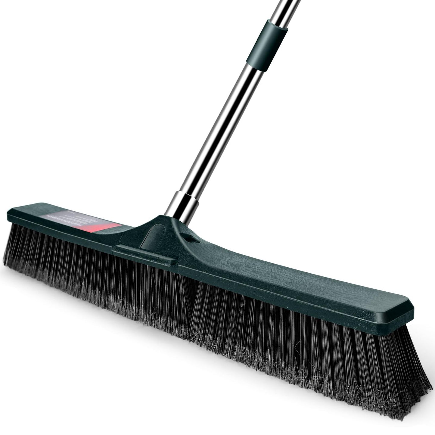MASTERTOP 24" Push Broom Outdoor, Heavy Duty Garden Brush Broom with 58" Long Handle and Stiff Bristles,Commercial Outdoor Broom for Deck Driveway Garage Yard Patio Warehouse Concrete Floor Cleaning