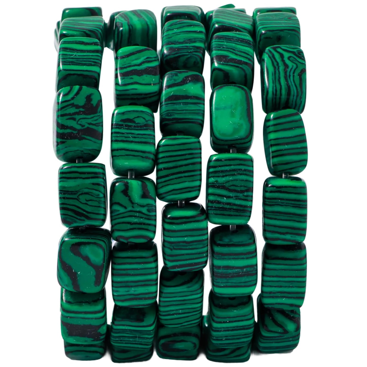 Natural Large Malachite Cube Stone Beads 8x11mm 38cm/str Loose Semi Gemstone Stone Square Beads for Making Bracelets Necklace