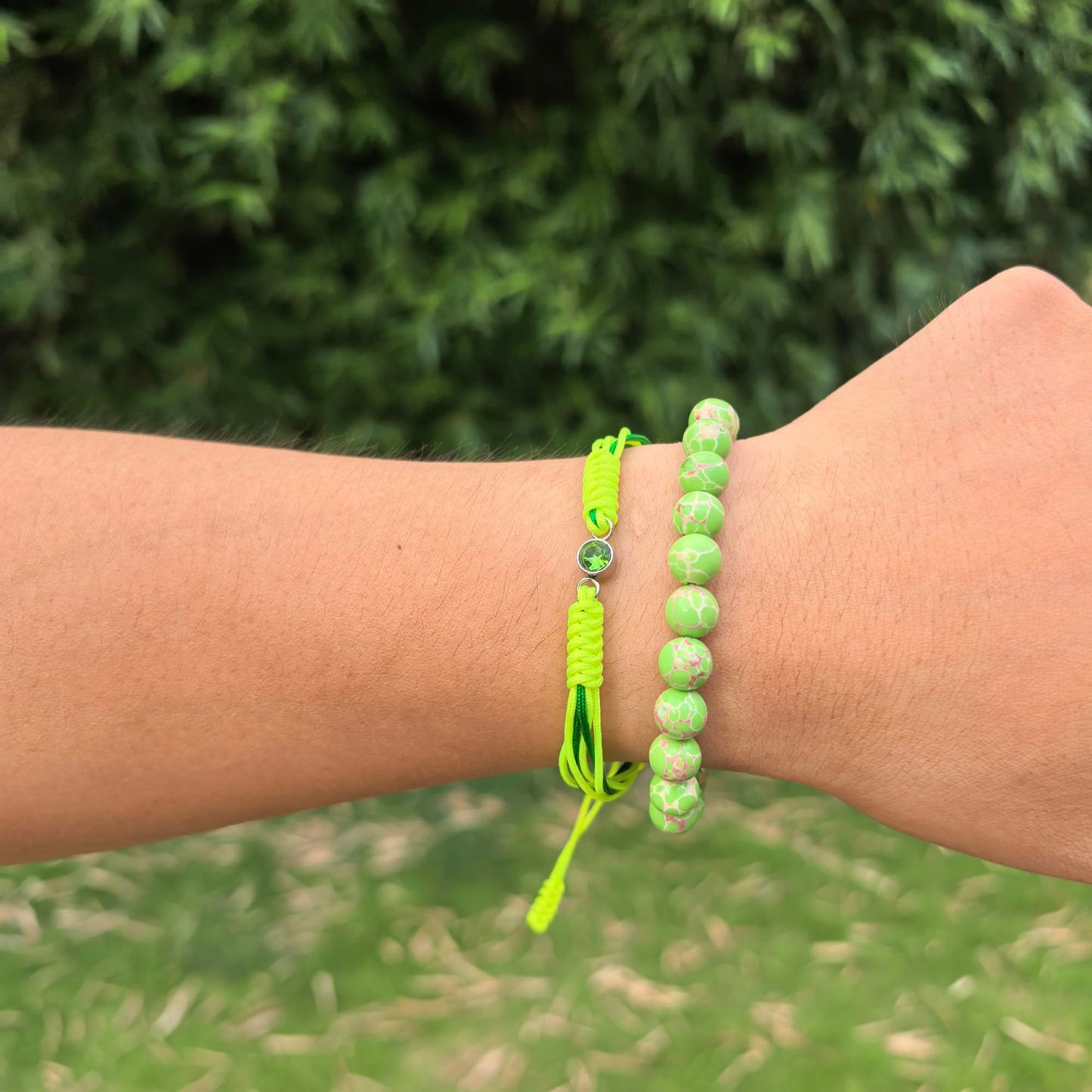 Crgwxzl August Birthstone Bracelets for Women Men,Healing Crystal Protection Stone Green Imperial Jasper Beads Bracelet,String Wrap Zodiac Month Bracelets Birthday Jewelry Gifts