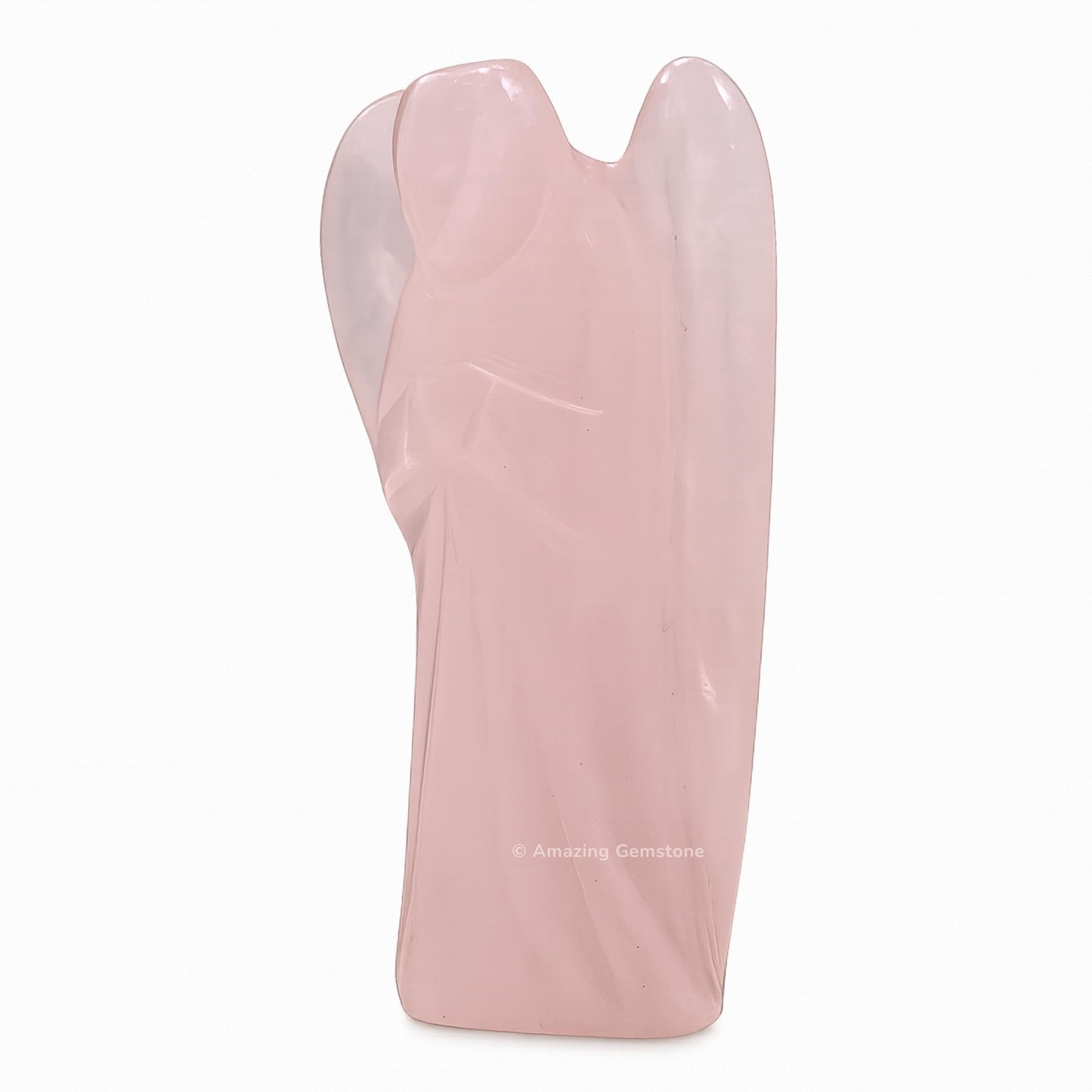 Amazing Gemstone Rose Quartz Angel - Rose Quartz Crystal Angel and Pocket Guardian Angel Crystal Figurines (3 inches)