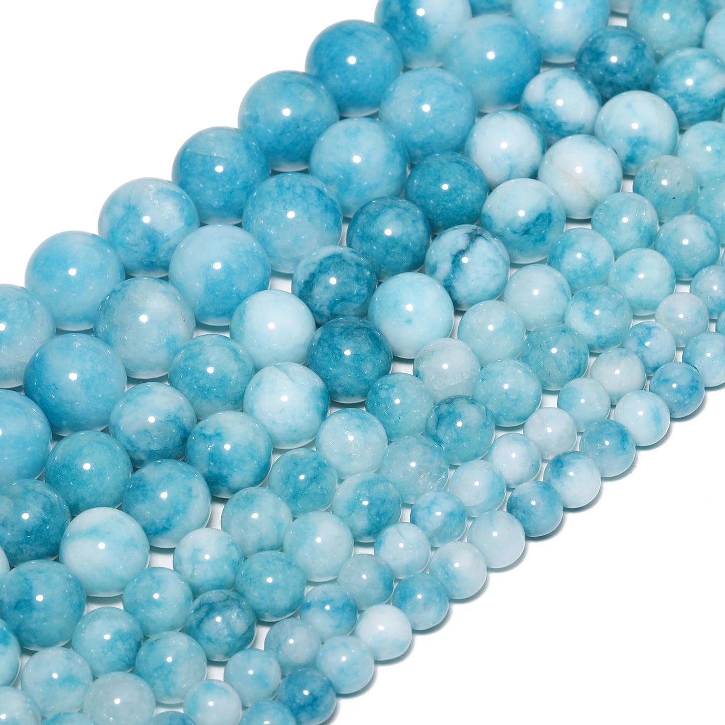 NITOPUPU 10mm 37pcs Natural Blue Jasper Stone Beads for Jewelry Making Supplies, Round Crystal Beads for Bracelets Necklace DIY Crafts