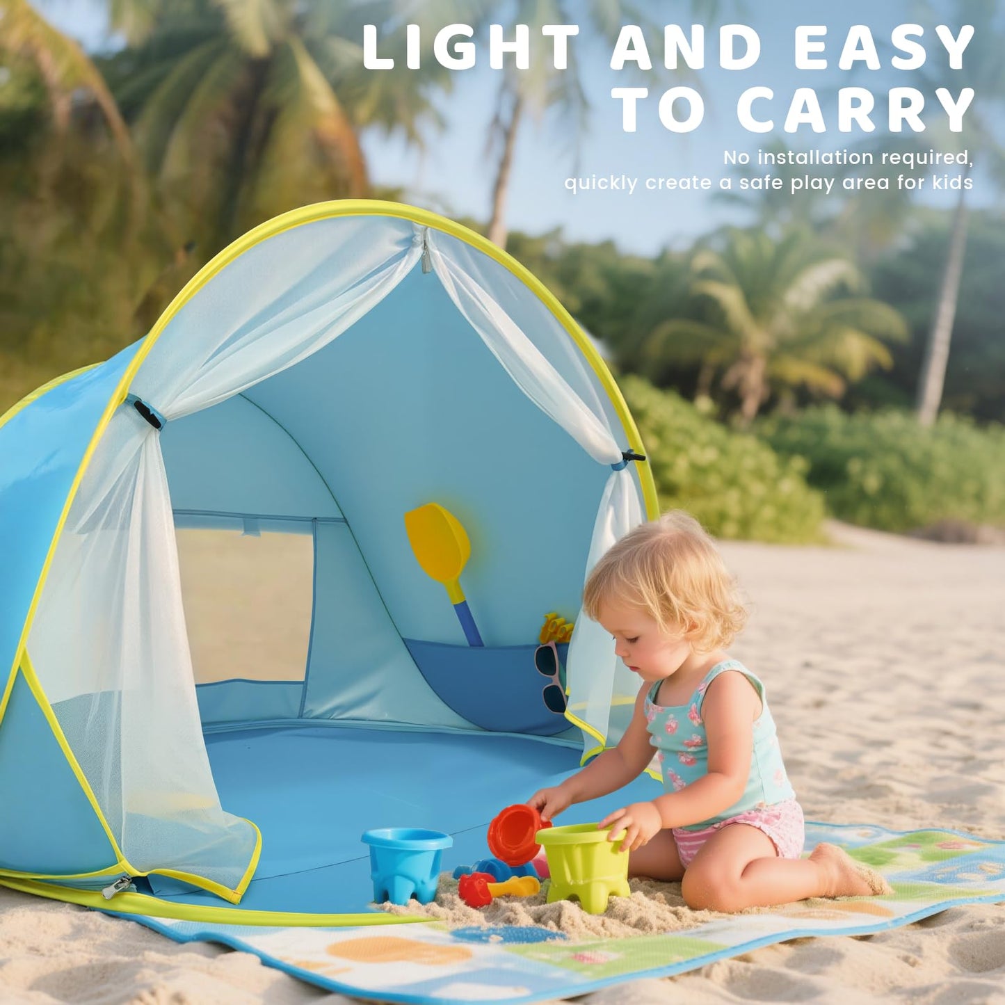 Senodeer Baby Beach Tent, Pop Up Play Tent for Infants, UV Protection Sun Shelter for Toddlers, Infant Portable Sun Shade