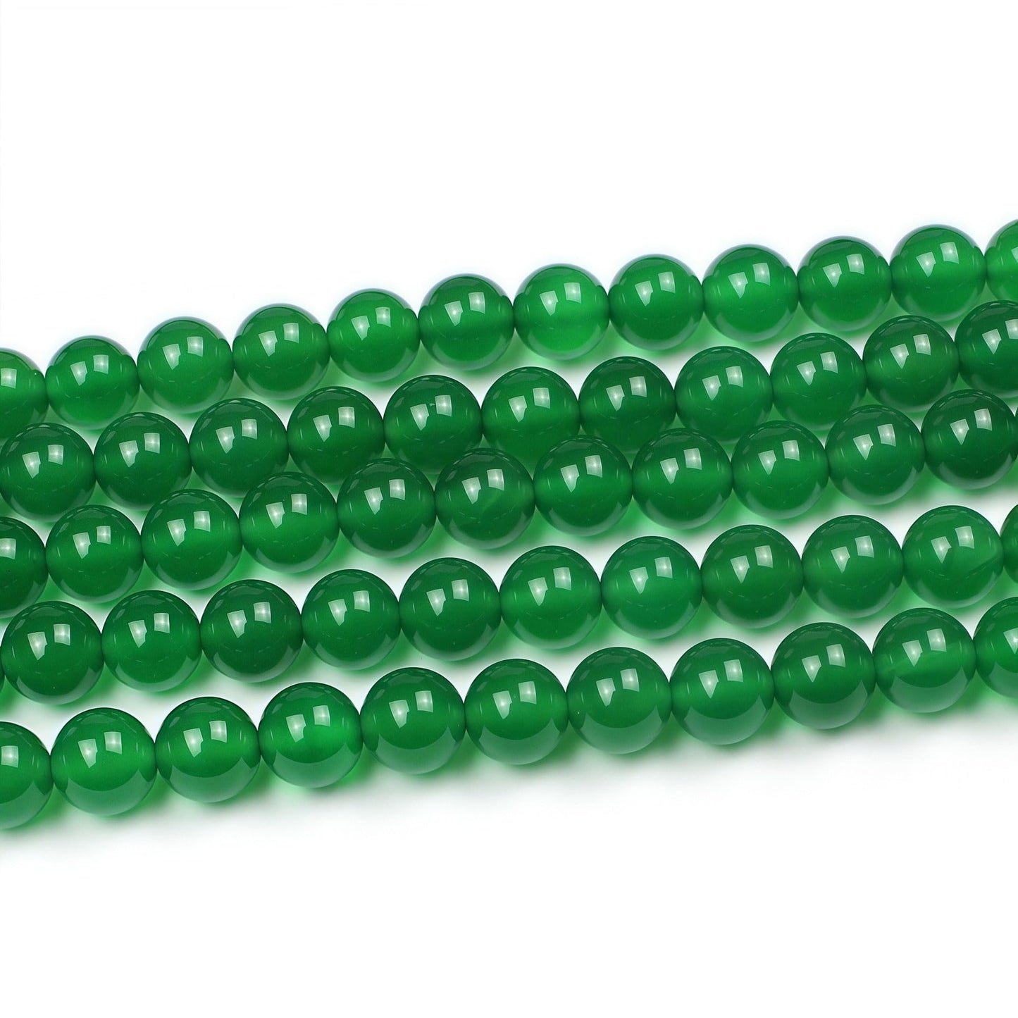 MJDCB 7A Natural Green Agate Beads Round Stone Loose Beads for Necklace Bracelet Charms Jewelry Making 15"(8mm)