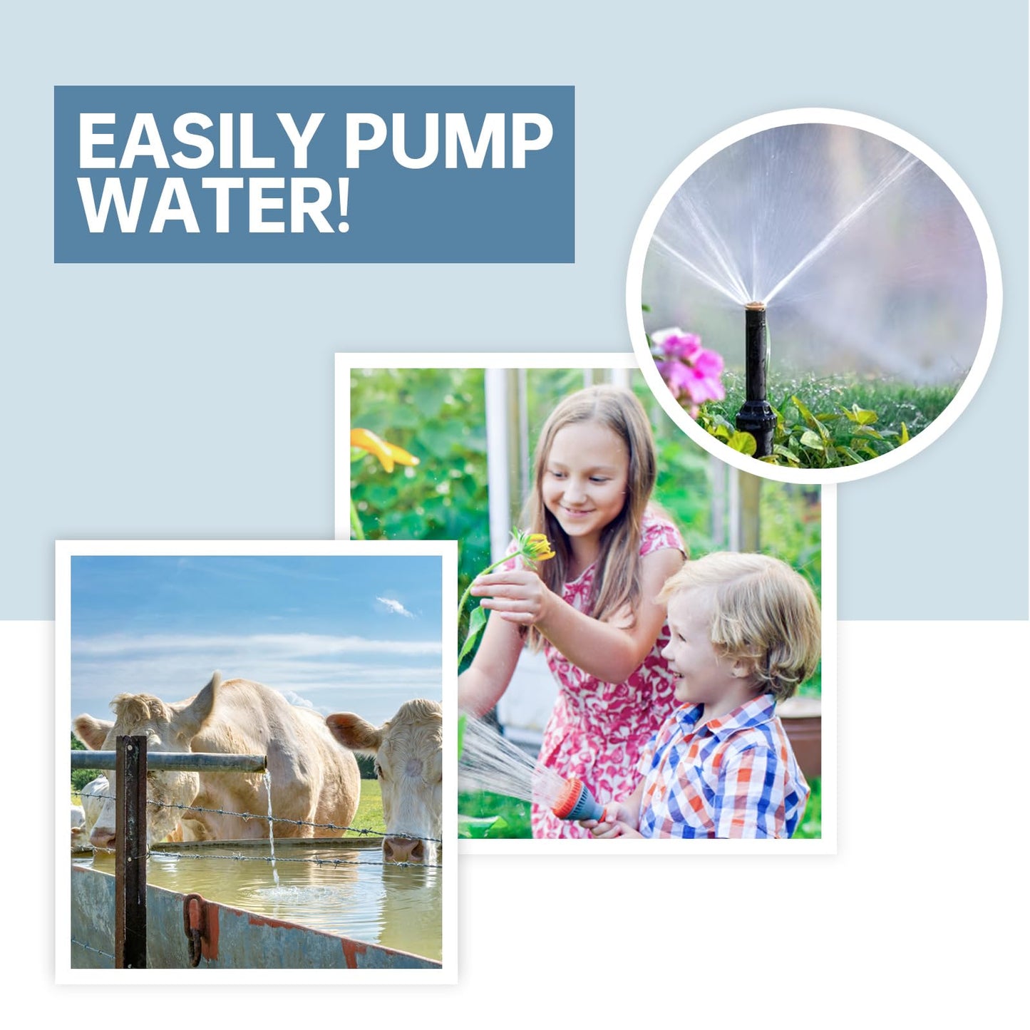 Solar Well Pump Kit with Timing Function, Submersible Pump, Four Solar Panels with Fixed Bracket, Thickened Waterproof Box with Upgraded Controller, Battery, and Timer for Well and Irrigation