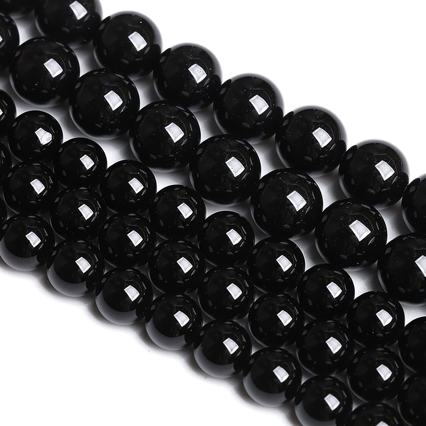 6mm 60PCS Natural Black Onyx Agate Round Loose Spacer Beads for Jewelry Making DIY Craft Bracelet 1 Strand 15"
