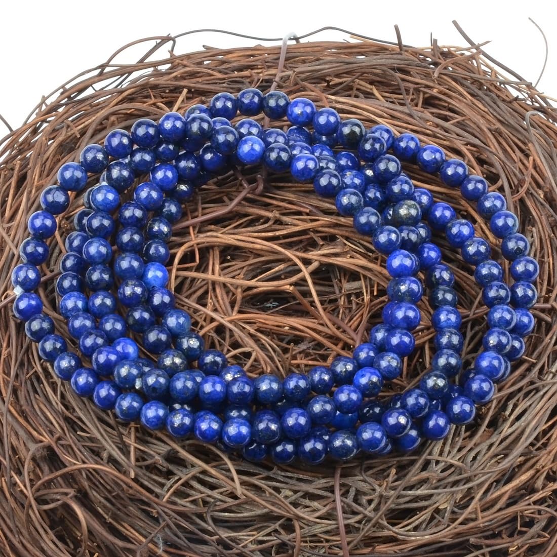 MASSIVE BEADS Lapis - Creativity and Confidence - Handmade Handmade Yoga Stretch Elastic Bracelet Natural Stone Crystal Healing Power Energy Gifts for Unisex Adult 4mm