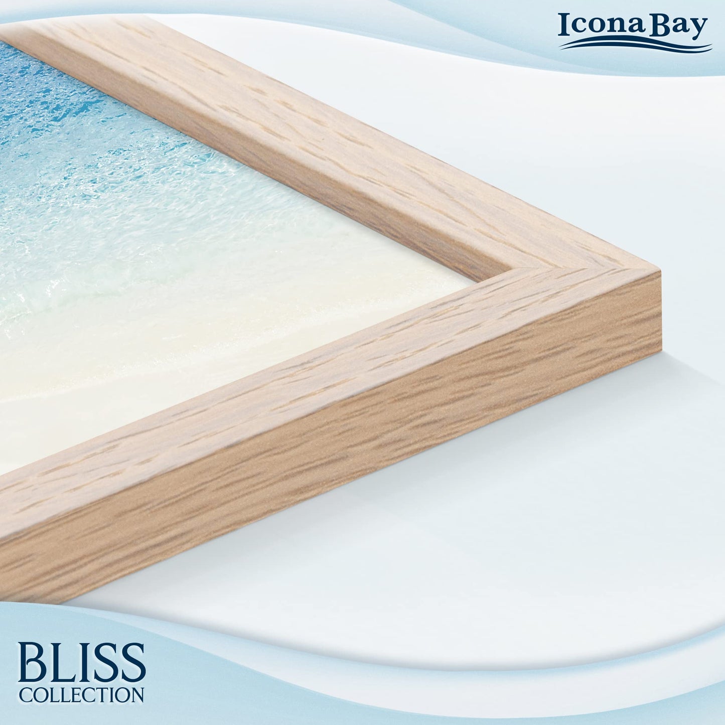 Icona Bay - 5x7 Light Oak Picture Frame - Modern Style Engineered Wood Frame - Table Top or Wall Mount - Bliss Collection