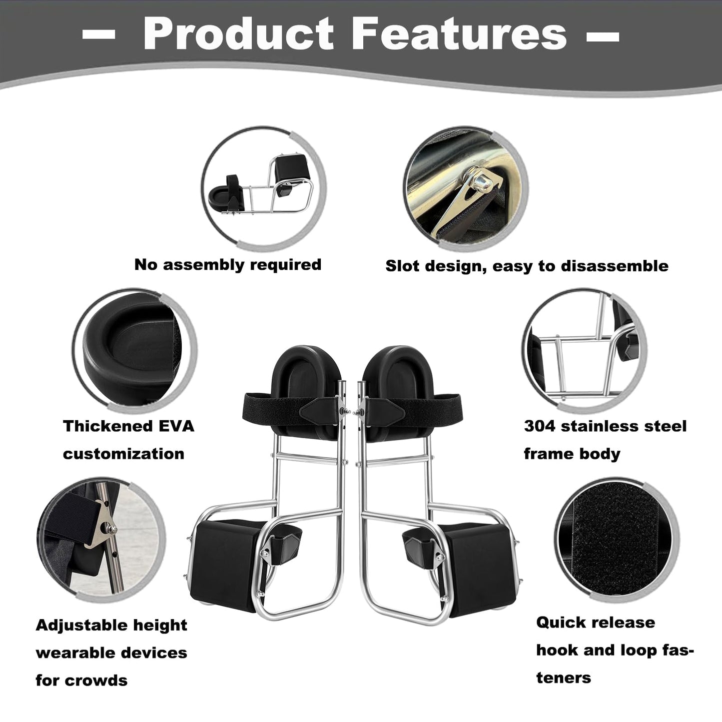 Gigagreet 2-Pack Gardening Knee Seat, No Assembly Required, Pre-Assembled Stainless Steel Frame with Thick EVA Foam, Ergonomic Knee Seat Stool for Gardening, Floor Cleaning, DIY & Home Tasks