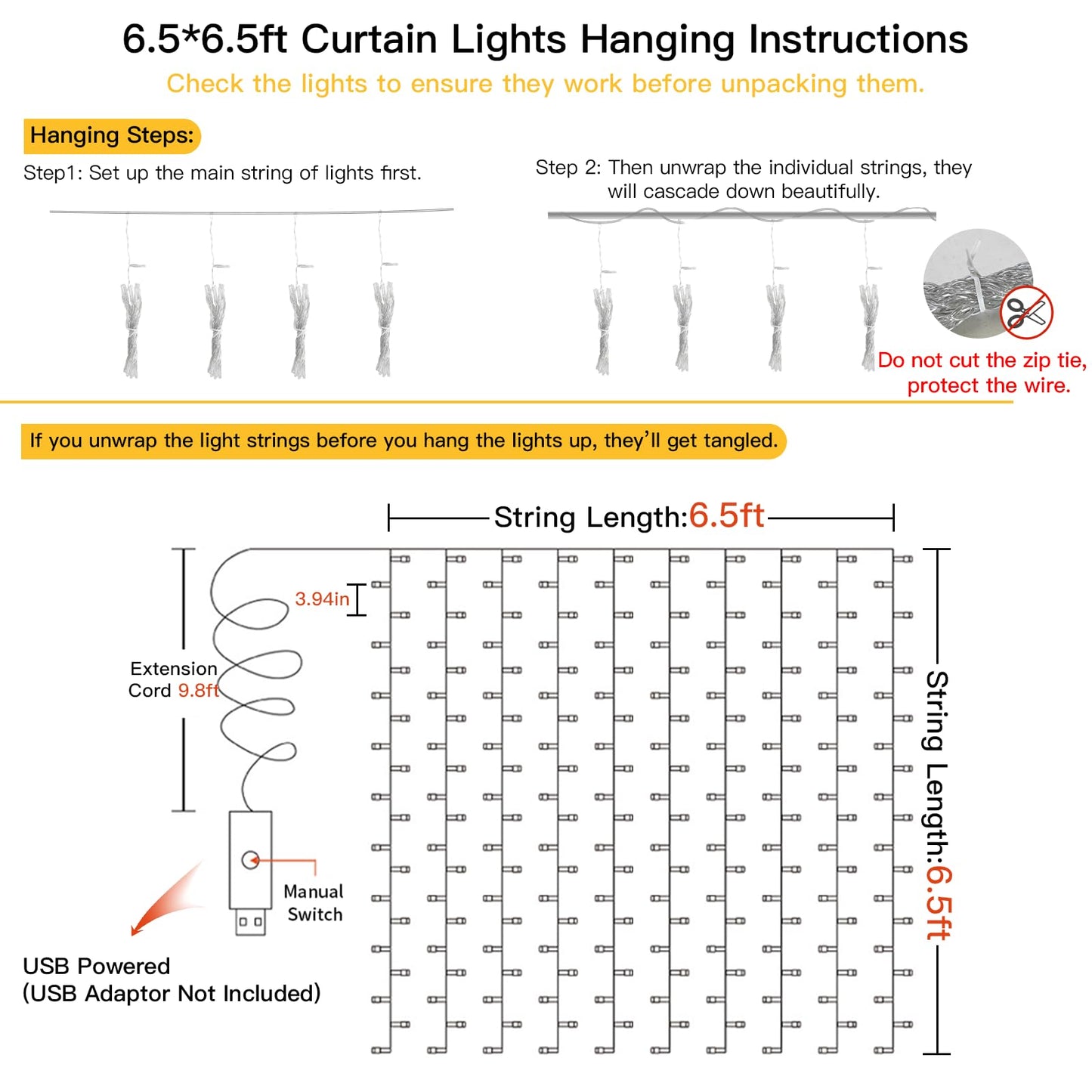 suddus Curtain Lights for Bedroom, 200 Led Hanging String Light Outdoor, Fairy Curtain Lights Indoor for Christmas, Dorm, Wall, Backdrop, Window, Wedding, Party, Birthday Decor, Warm White