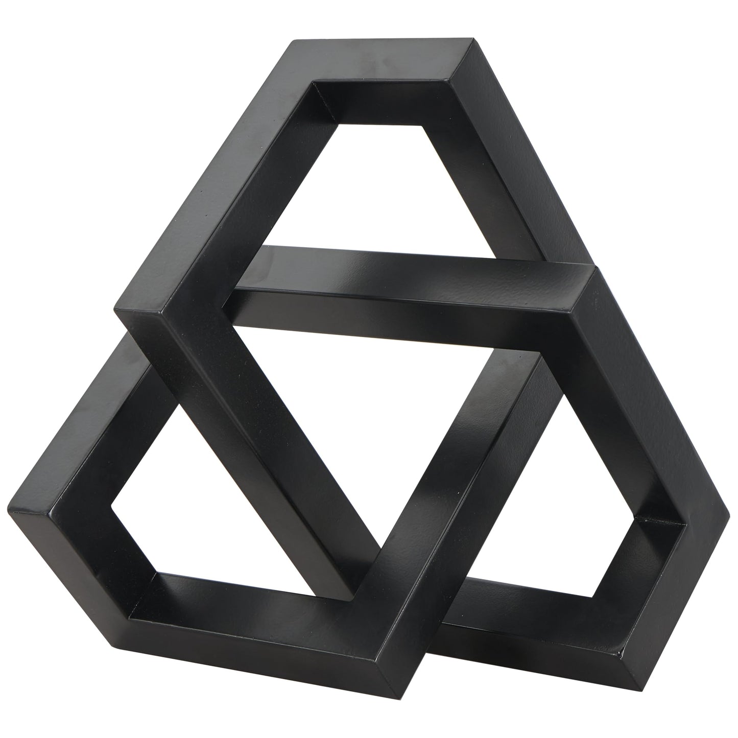 Deco 79 Metal Geometric Decorative Sculpture Abstract Shaped Home Decor Statue, Accent Figurine 12" x 13" x 7", Black