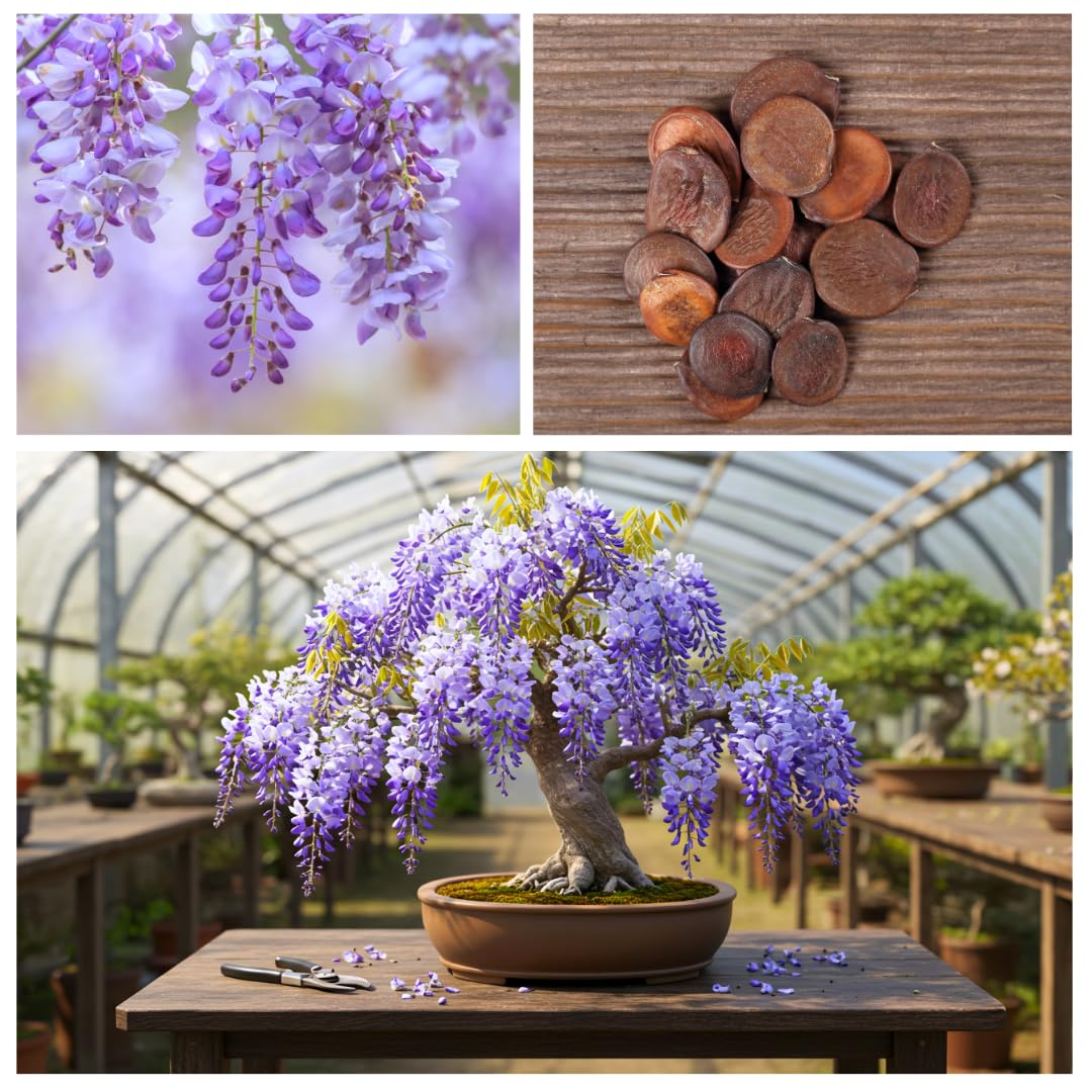 Weeping Wisteria Bonsai Tree Seedling for Planting - 1 Year Old Well Rooted Seedling - Starter for Bonsai Training or Outdoor Planting – Deciduous Flowering Vine Tree