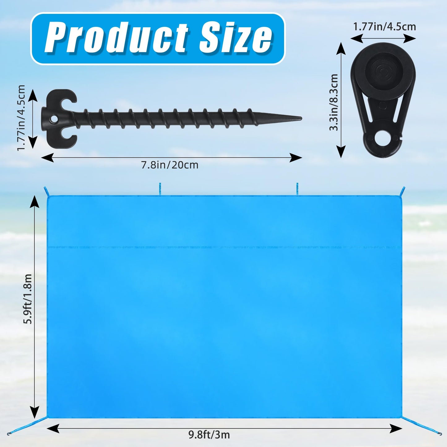 Bylion Large 5.9 x 9.8ft Umbrella Side Shade-UPF50+ Sidewall Accessory for Portable Beach Umbrella Removable Shelter Wall to Block Sun, Wind, & Rain - Waterproof SunWall for Universal Canopy Sunshade