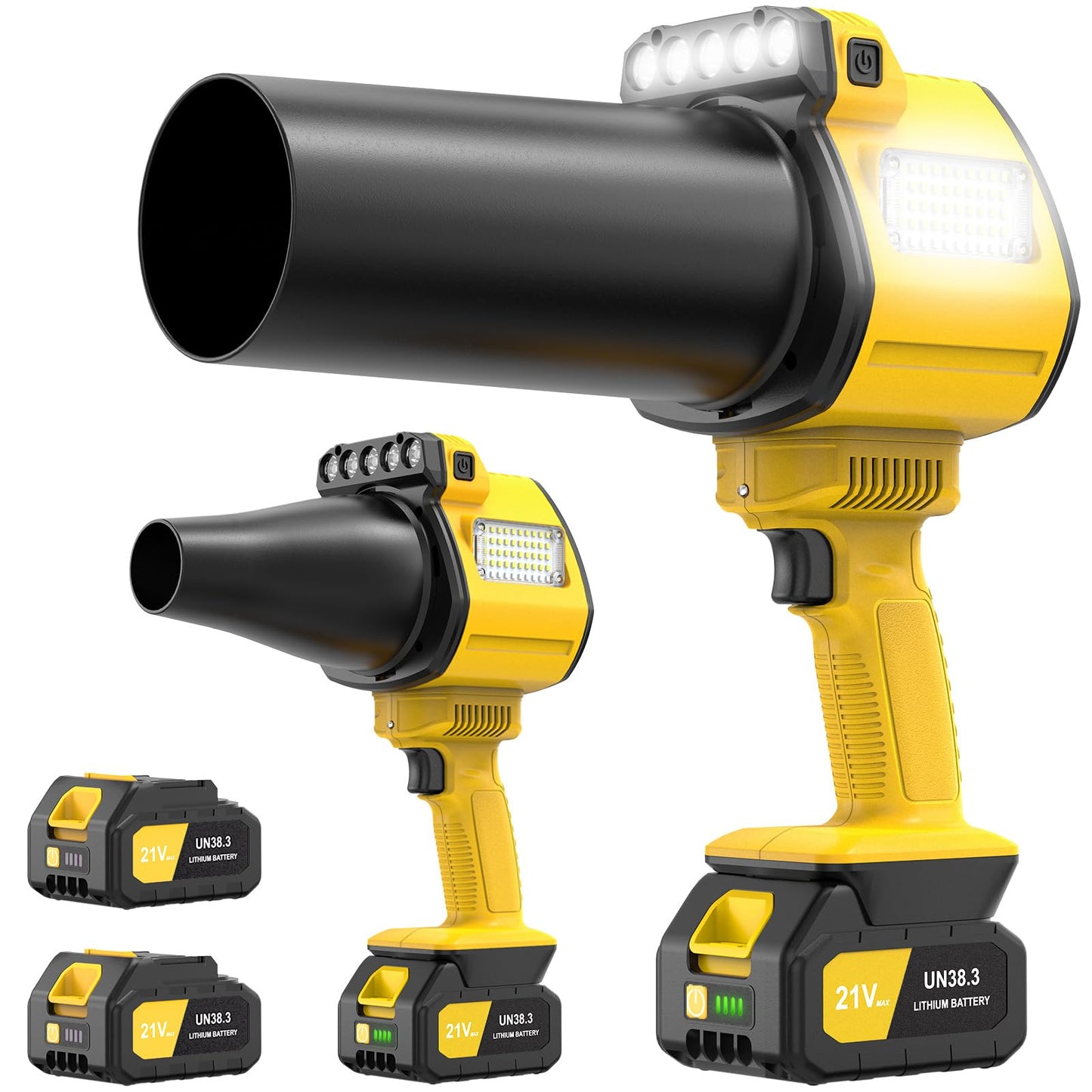 OGERY Brushless Leaf Blower Cordless with Lights, Powerful Electric Leaf Blowers with 2 x 3.0Ah Batteries & Fast Charging, 700CFM 900G Wind Pressure Handheld Blower for Lawn Care Yard Garden, Yellow