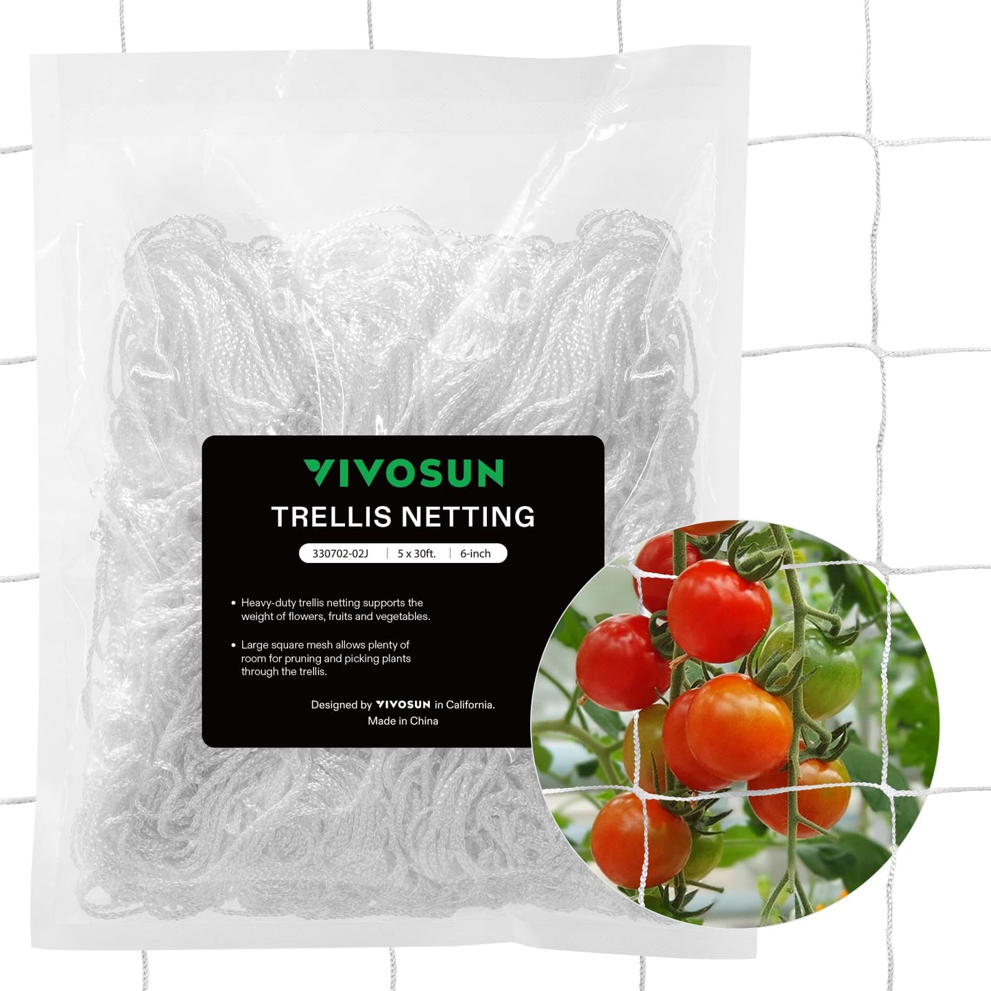 VIVOSUN Trellis Netting Heavy-duty Polyester 5'x30' 1 Pack