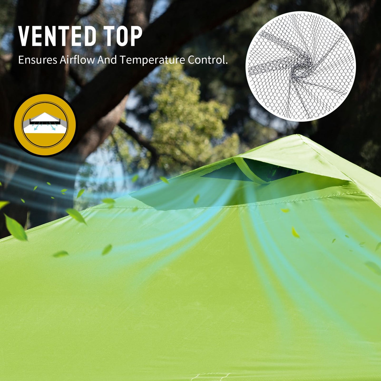 CROWN SHADES 10x10 Pop Up Canopy - Beach Tent with One Push Setup - Easy Outdoor Sun Shade for Events, Parties, Camping - Gazebo with STO-N-Go Cover Bag, Silver Coated Top, Green