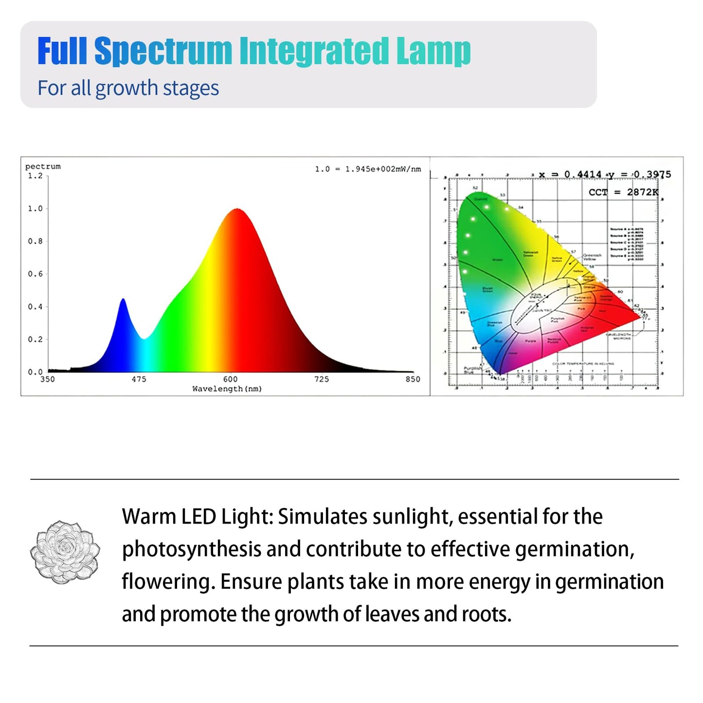 Hywyimlait 1FT Indoor Plant Grow Light, Full Spectrum Sunlight, T5 Grow Lamp with Side Switch, LED Growth Light Bulb, Plug and Play, Easy Installation, Suitable for Greenhouse Seedlings, 4 Pack