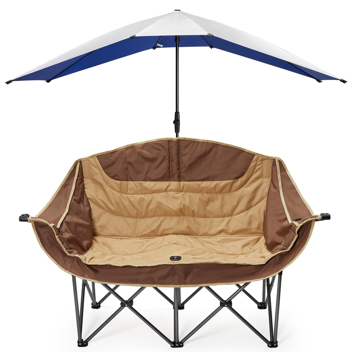 G4Free Double Chair Umbrella for 2 People with Adjustable Clamp, Sun Umbrella for Beach Chair, Reclining Lounge Chair (Blue)