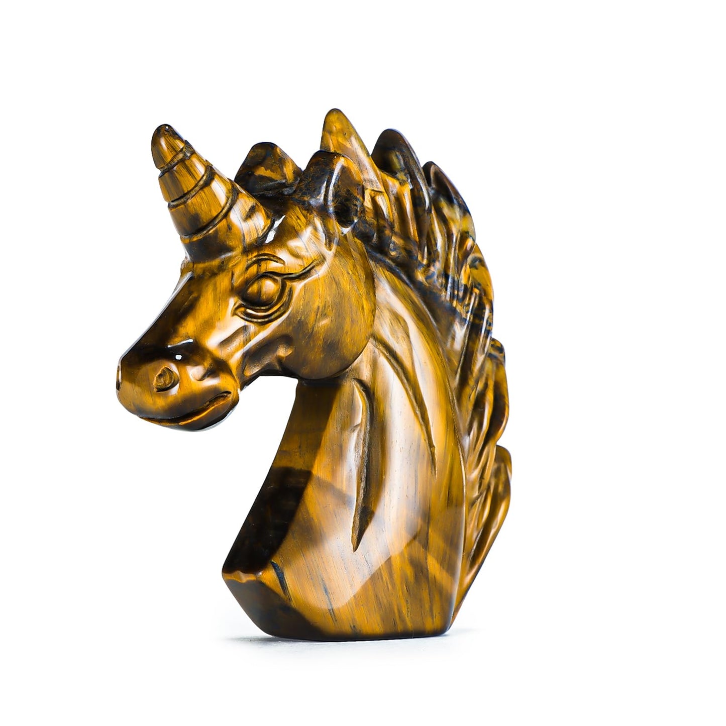 Artistone Fairy Unicorn Statue Crystal Figurines Home Decor Tiger Eye Animal Carvings Collection Reiki Gifts Gemstone Paperweight Unicorn Sculpture Stone Ornament
