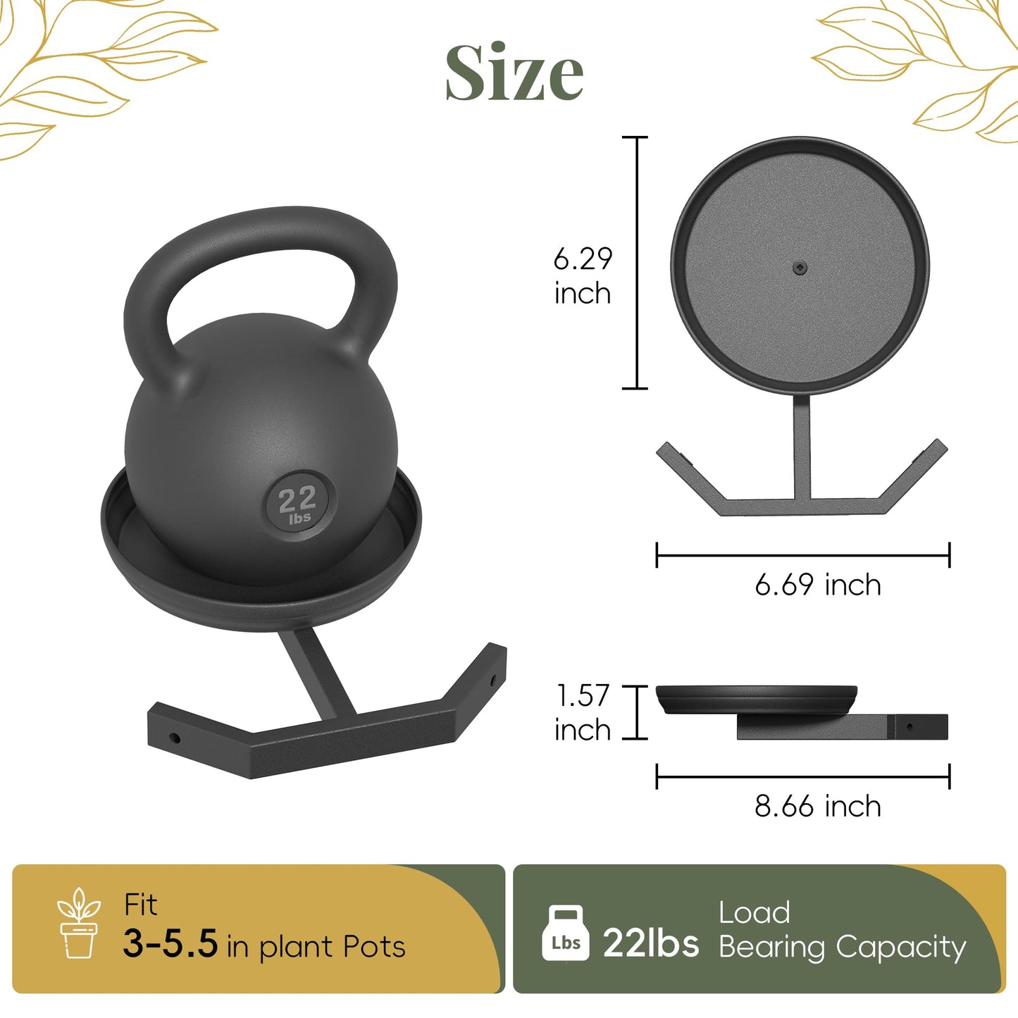 BXF Corner Wall Planters for Indoor Plants, 90 Degree Floating Shelves. Heavy Duty Mounted Holder, Minimalist Hanging Decor. Window Shelf Fits 4-7 Inch Pots (Black, 2 Pack)