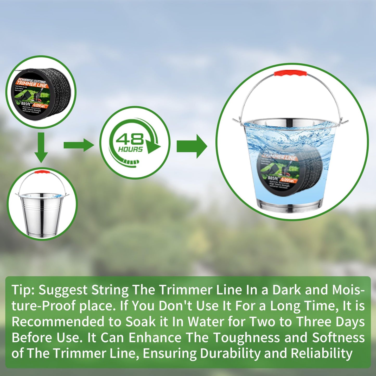 GeekNi 885ft 0.095" for Black Diamond Trimmer Line Heavy Duty Professional Twisted Weed Wacker String Spiral Trimmer Line Spool with Cutter for Echo Trimmers Line 330095073
