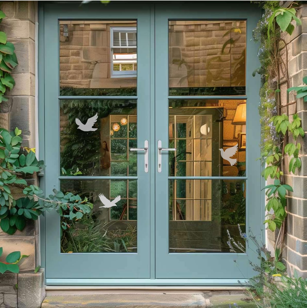 Frosted Anti-Collision Window Bird Stickers – Bird Strike Prevention Decals for Glass Doors & Windows, Clear Frosted Stickers to Protect and Save Birds from Flying into Glass AG-1972