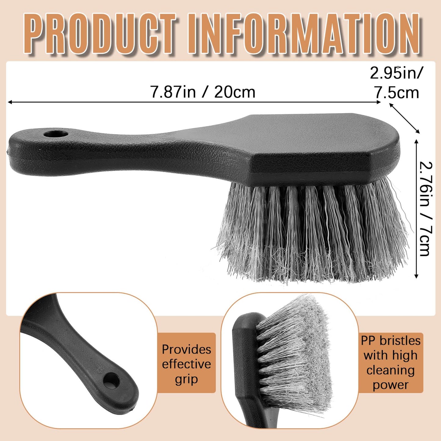CroBlissful 2 Pcs Bird Bath Cleaning Brush Hard Bristle Stiff Bristle Brush with Plastic Handle Utility Scrub for Bird Feeder Bath Accessories Fountain Outdoor Cleaning(Gray)