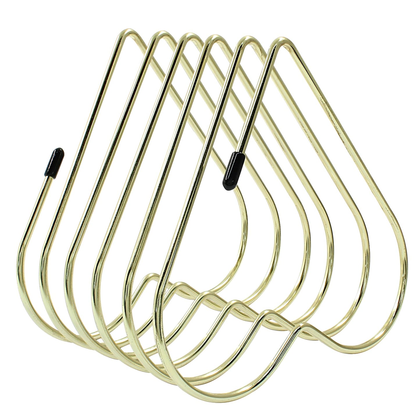 Hitefu Heart Shaped File Holder, 5 Slot Files Folder Stand, Iron Storage Rack for Book, Magazine, Album, Vinyl Records (Gold)