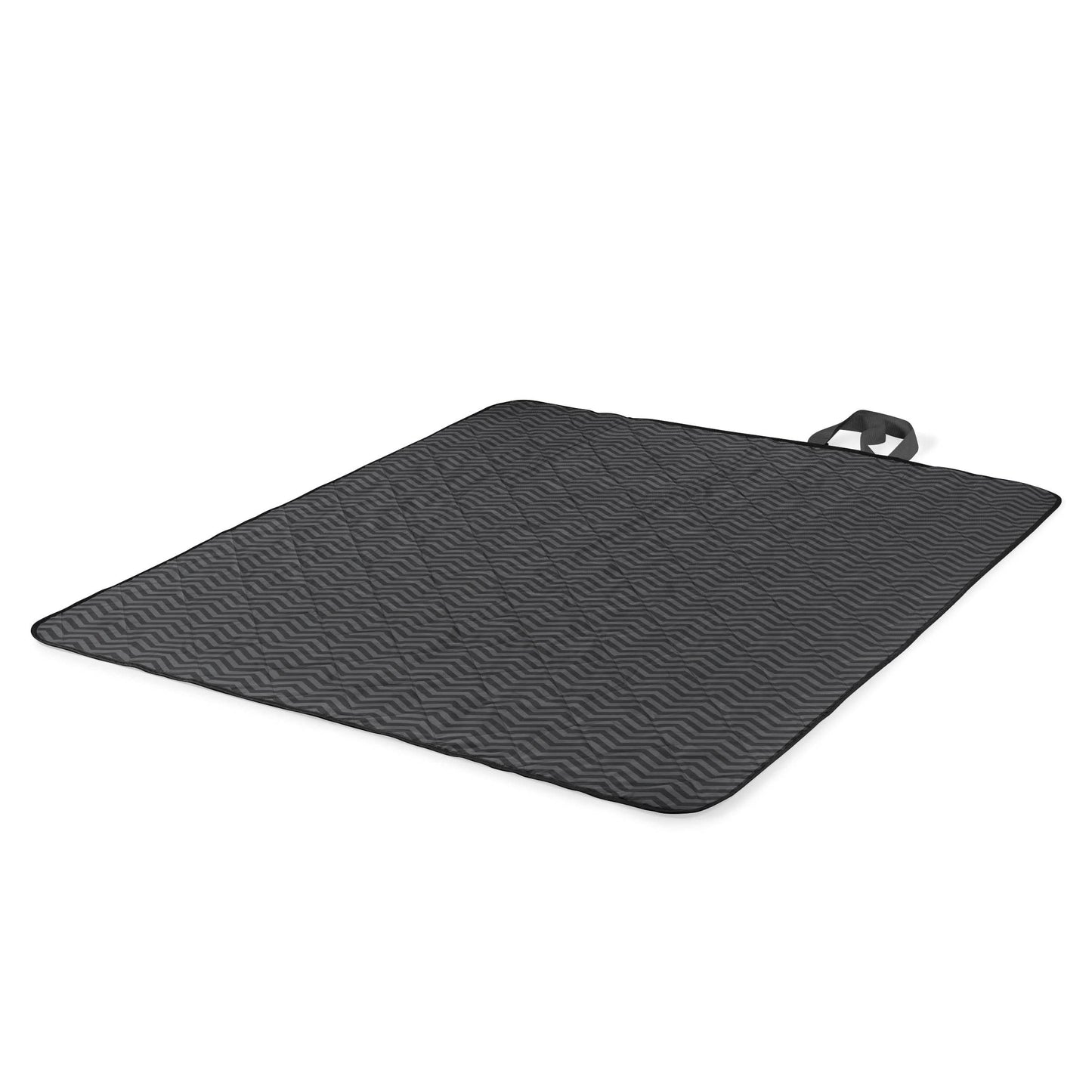 Vista Outdoor Picnic Blanket & Tote, (Waves Collection - Gray with Vista Blue Accents)