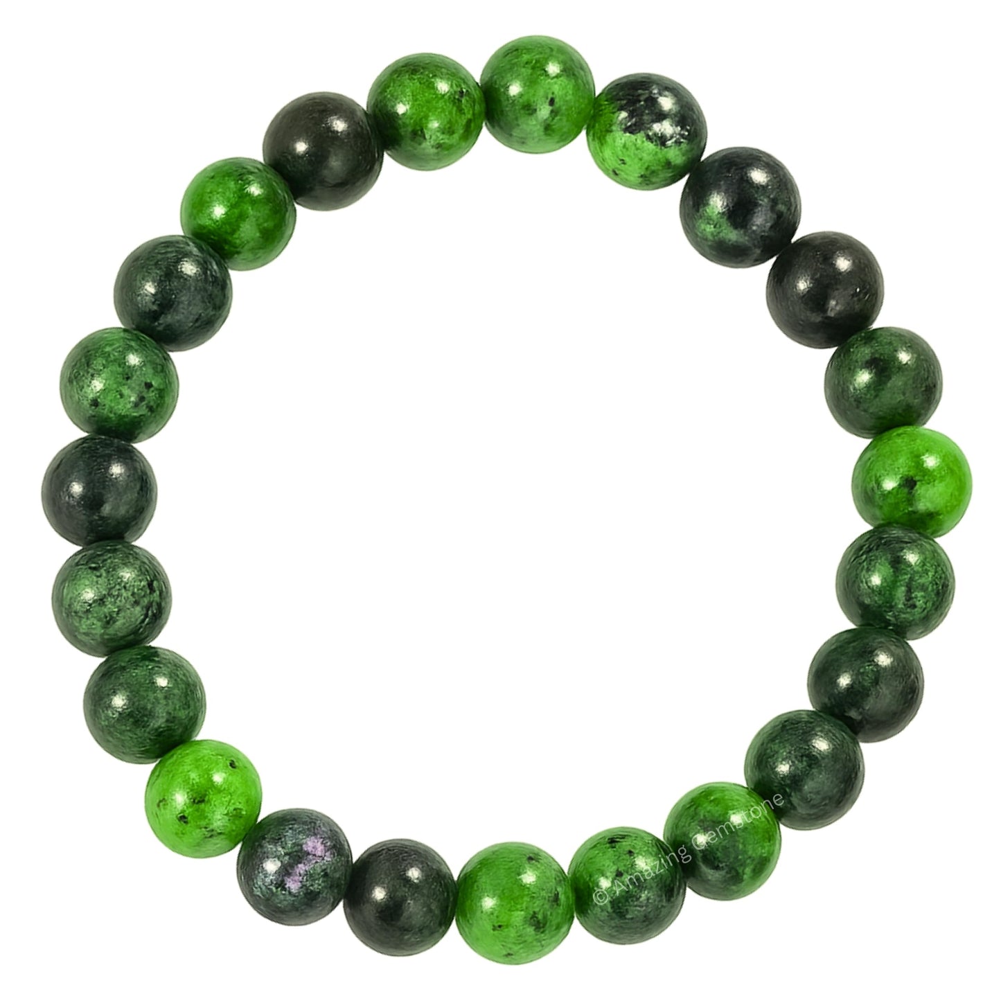 Amazing Gemstone Crystal Bracelet for Women Men's Gifts - Protection Healing Crystal Bracelet - 8mm Gemstone Beaded Stretchable Bracelet Pulseras Para Hombres Mujer Stocking Stuffers Mothers Day Gift (Ruby Zoisite)