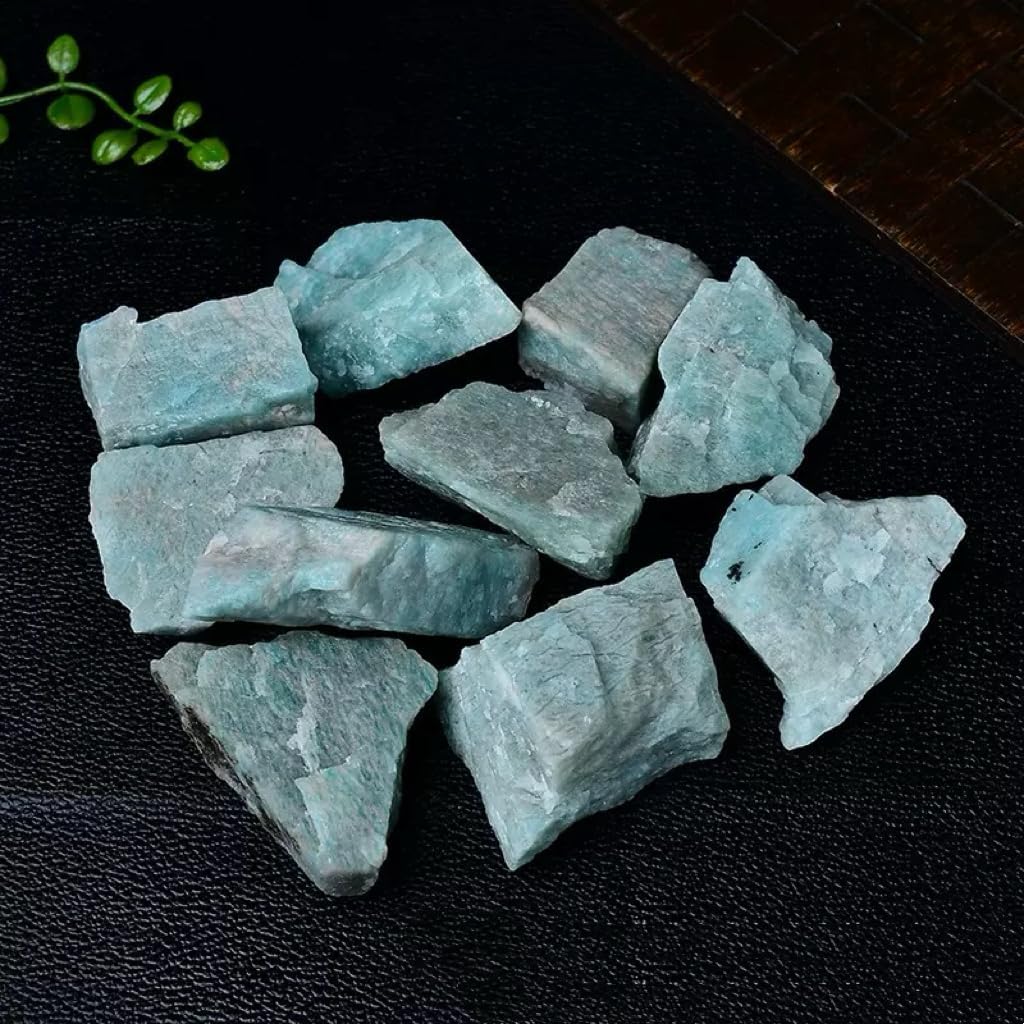 1LB Natural Amazonite Stone Raw Healing Crystals, Energy Stones for Meditation, Reiki, Chakra Balancing, Home Décor and Spiritual Gifts (10-30mm)