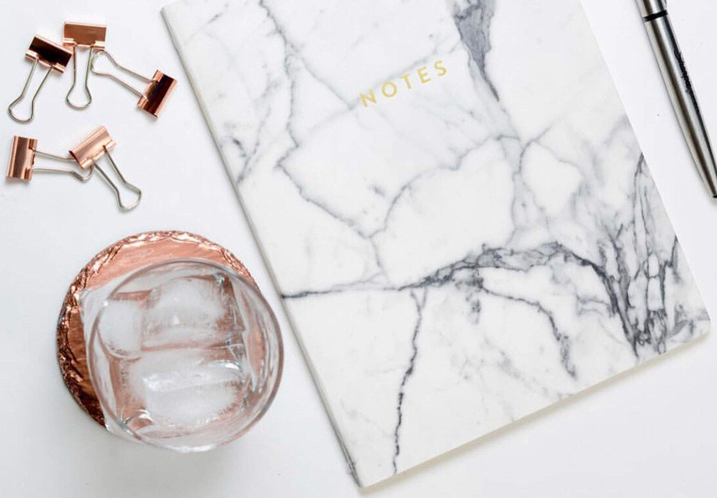 Renee Redesigns Handmade Rose Gold Slate Stone Coasters For Drinks | Protect Your Elegant Surfaces From Drink Rings and Spills | Unique 4-Piece Holiday Gift Set, Round - 4 x 4 inches