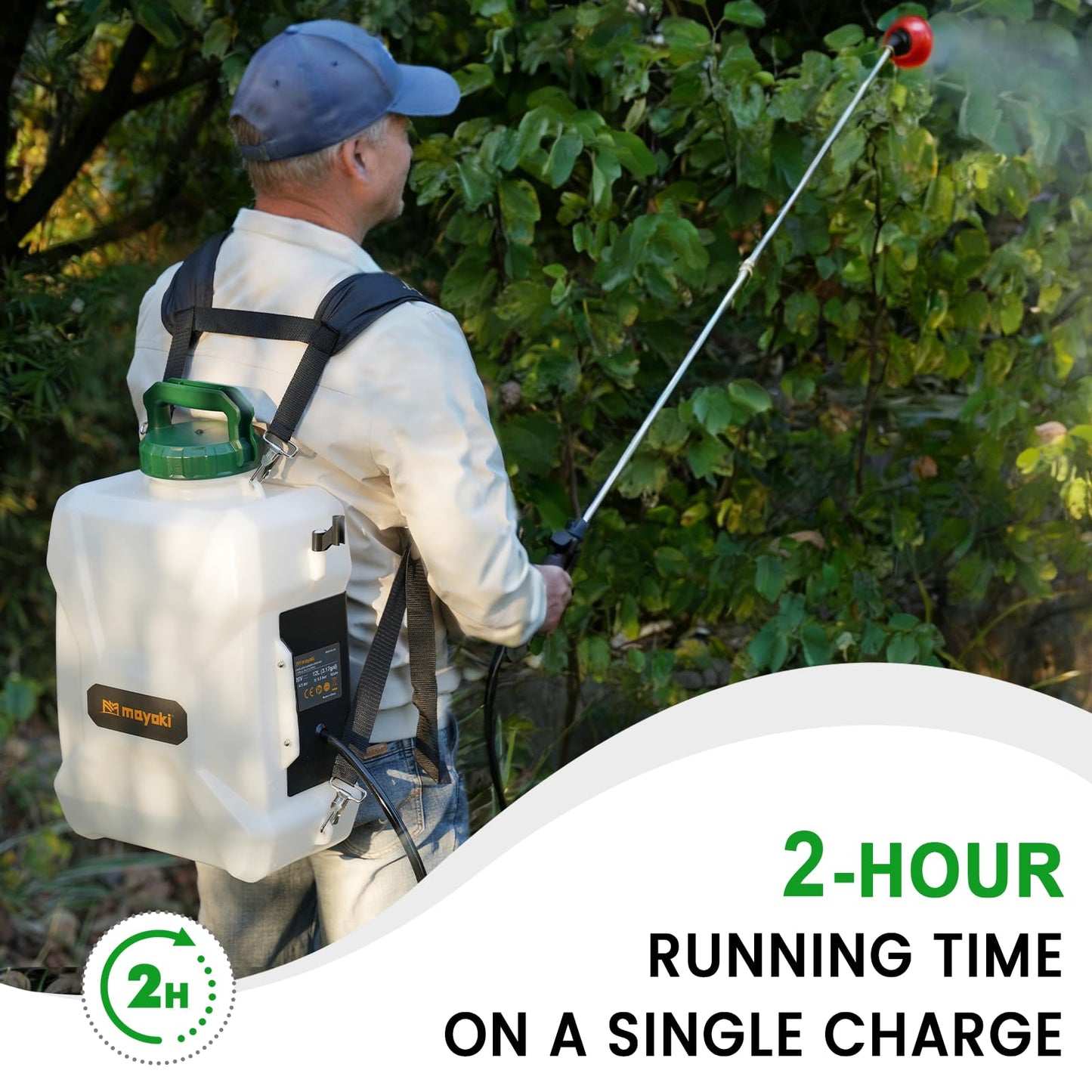 3Gallon Lawn Garden Sprayer Compatible with Makita 18V Battery(Tool Only), Backpack Pump Sprayer, Translucent Water Tank, Adjustable Pressure, for Spraying Plants, Watering, Weeds, Cleaning