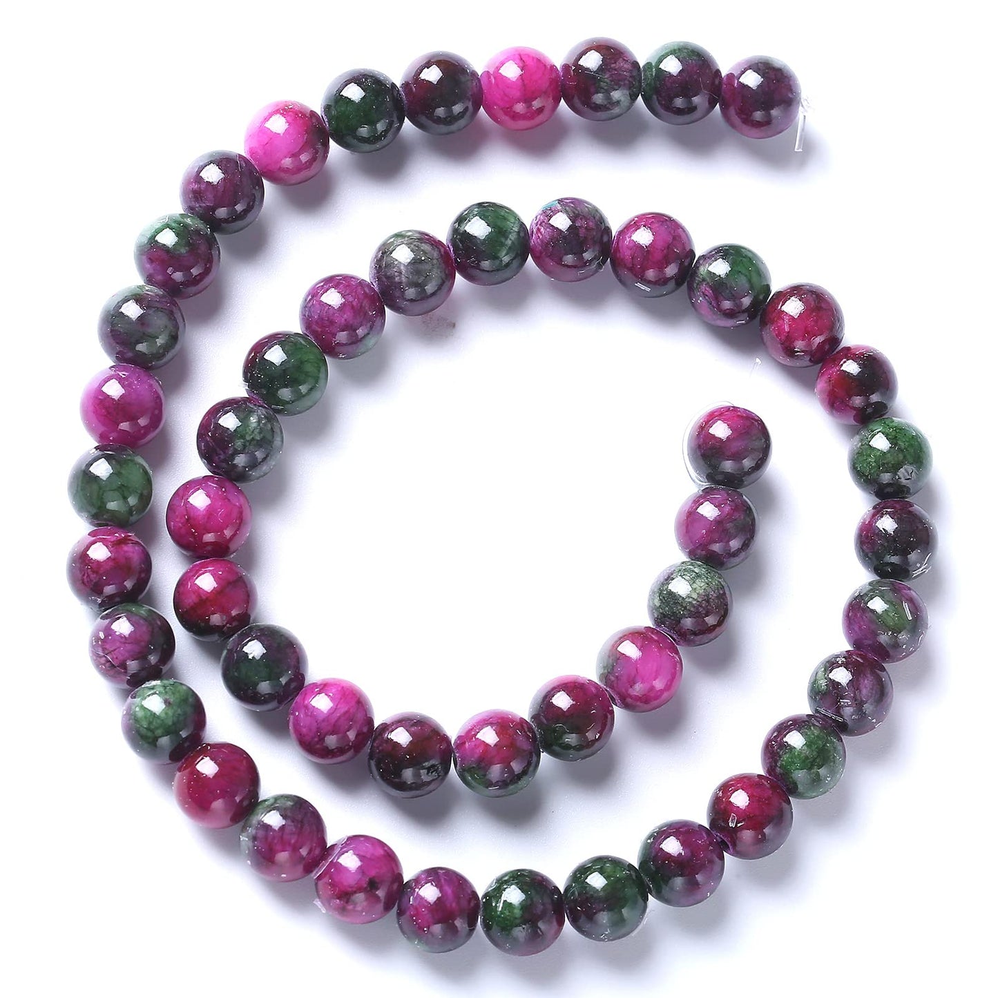 8MM 45PCS Multi Jade Stone Beads Spacer Loose Beads for Jewelry Making DIY Bracelet Necklace