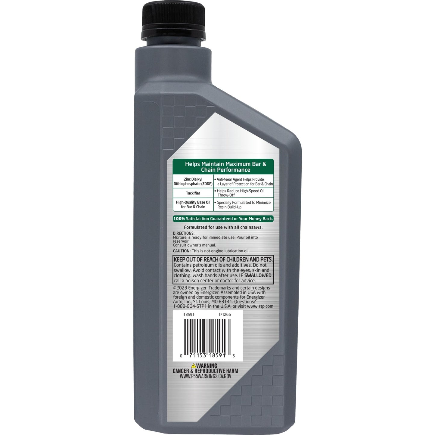 STP Premium Bar and Chain Oil, Tools and Chainsaw Oil Treatment Reduces Bar and Chain Wear, 32 Oz