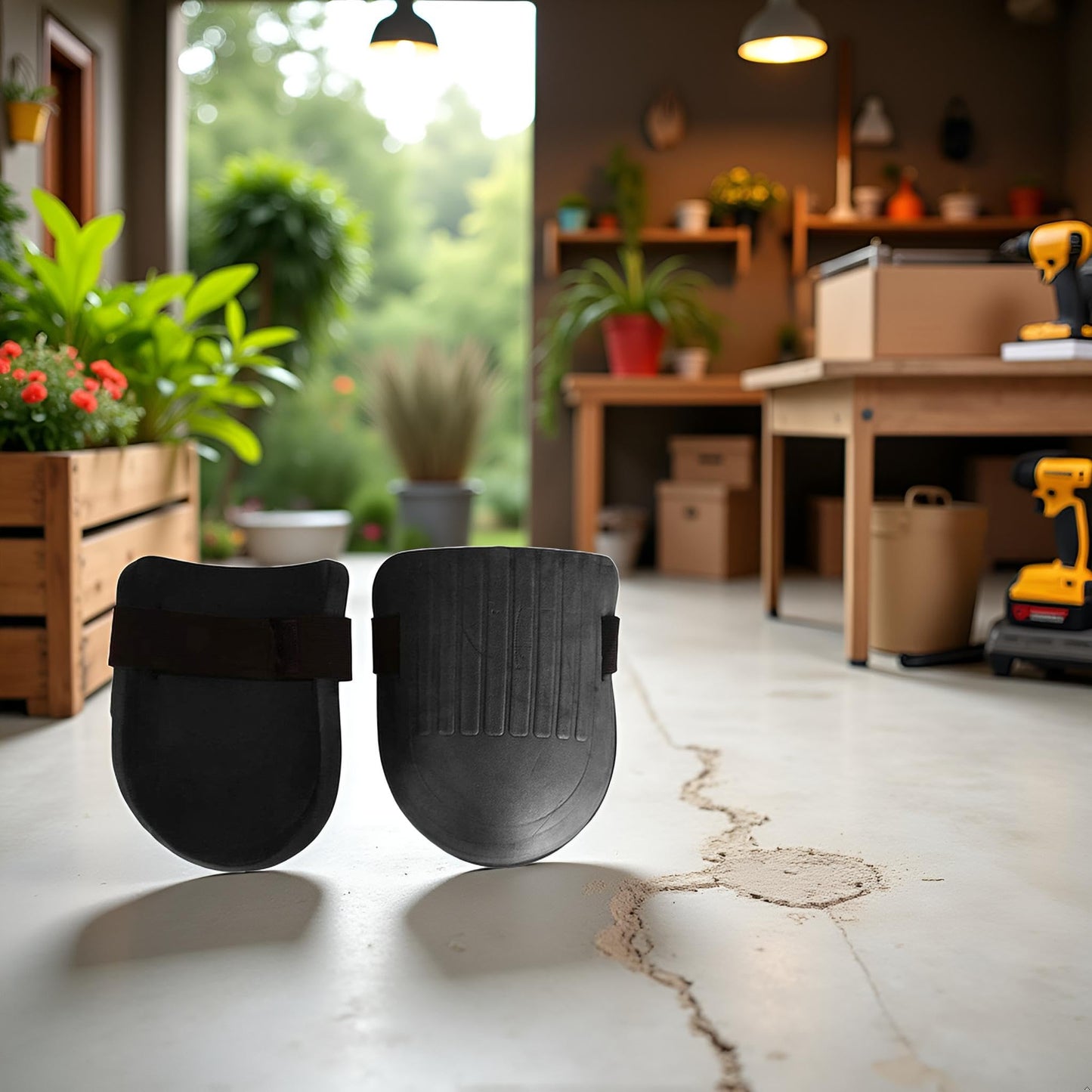 Zhuluck 1 Pair Black Knee Pads Heavy Duty and Comfort for Construction, Gardening, Flooring Work Use Safety Easy to Use Kneepads, Tools and Home Improvement, Ergonomic Supports Kneepads