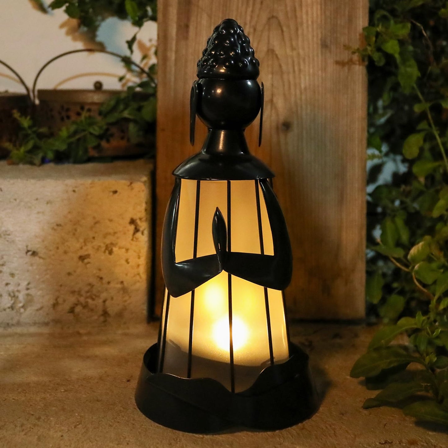MUMTOP Solar Outdoor Lights Garden Decor, Shakyamuni Buddha Waterproof Solar Powered LED Light Meditation Buddha Yard Art Ornament for Patio Outside Lawn Backyard Balcony Decorations