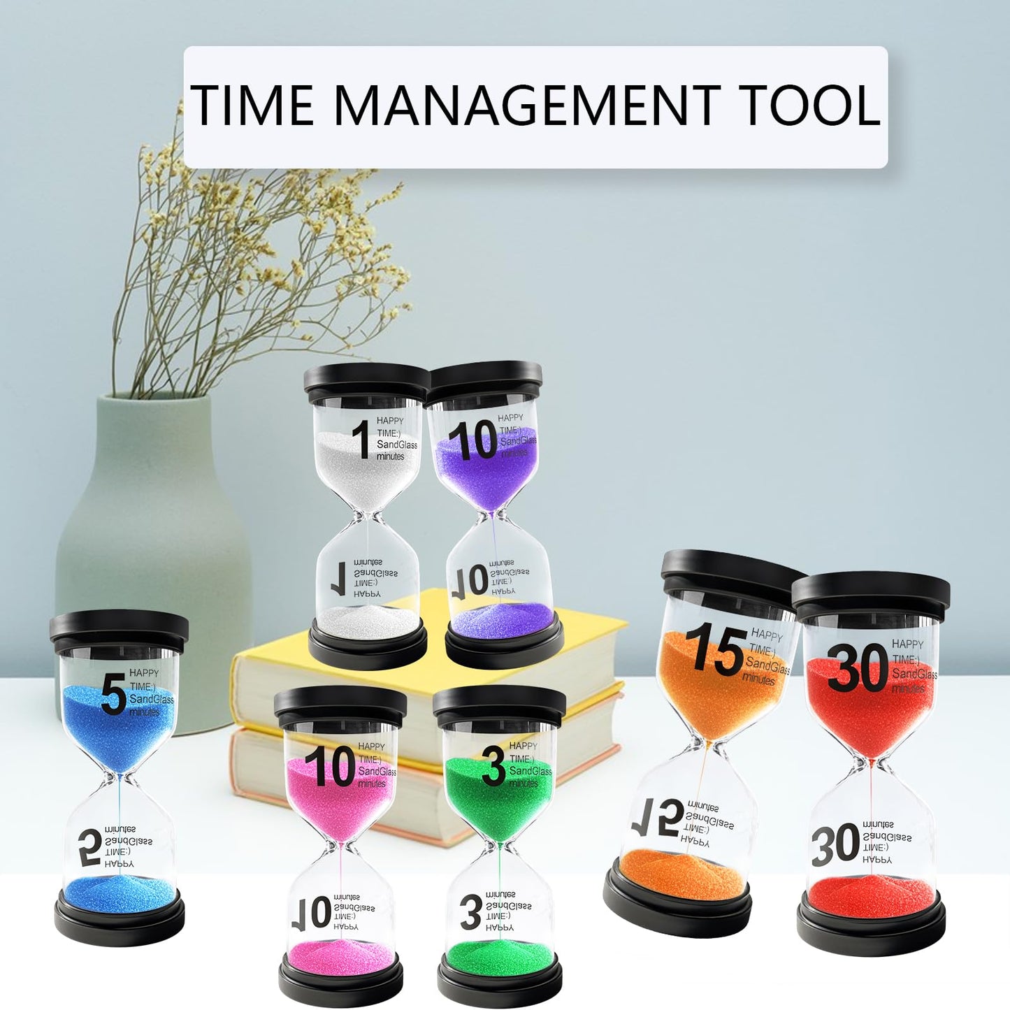 25 Minute Sand Timer, Plastic Sand Clock for Kids, Acrylic SandWatch Hourglass, Small Sandglass 25 Min for Classroom,Game,Decorative (White)
