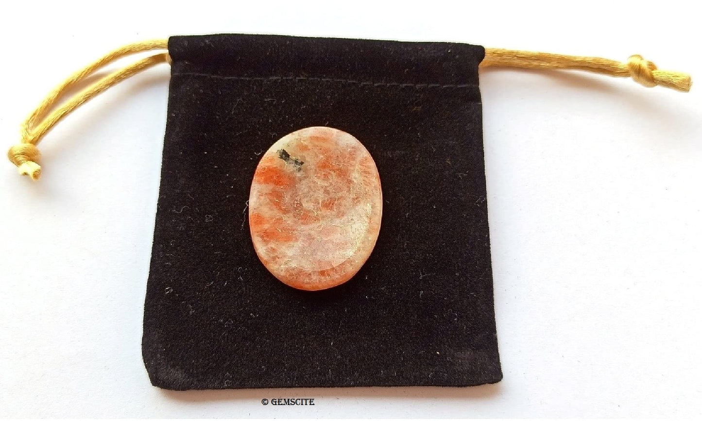 Wholesalegemshop Sunstone Thumb Worry Stones Metaphysical Gemstone Crystal Healing Reiki Men Women Gift FENG Shui Positive Energy Love Wellness Palm Stones Wicca Powerful