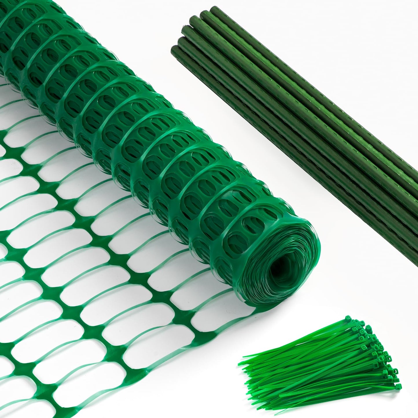 Temporary Fence Plastic Fence with Posts, Safety Barrier for Dogs Snow Mesh Fencing with Steel Stake Movable Portable Fencing Fence Roll 40In High 100Ft Long for Garden Backyard Outdoor