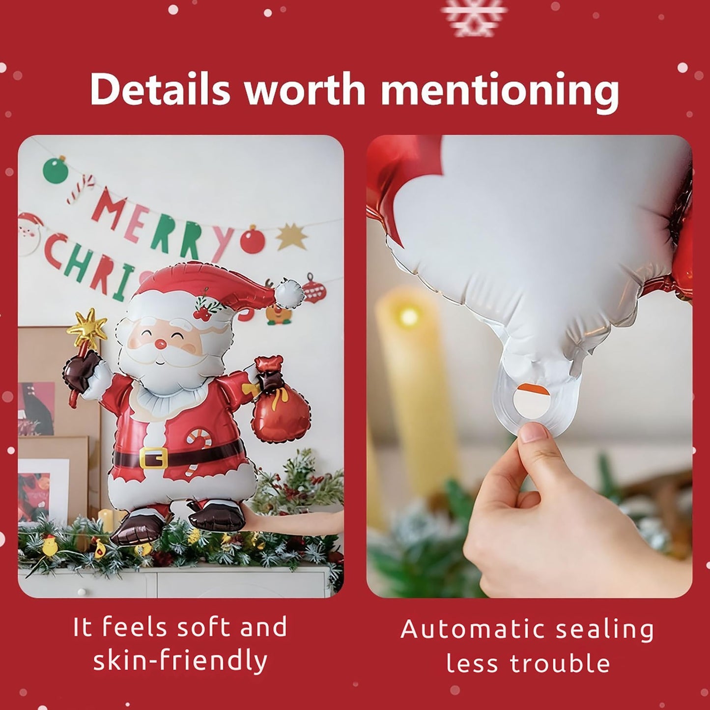 Clearance Vrukiaa Christmas Foil Balloon Decor Santa Claus Cute Christmas Self Standing Mylar Balloon 30 Inch Xmas Inflatable for Party Themed Party Decorations Supplies Decorations Party