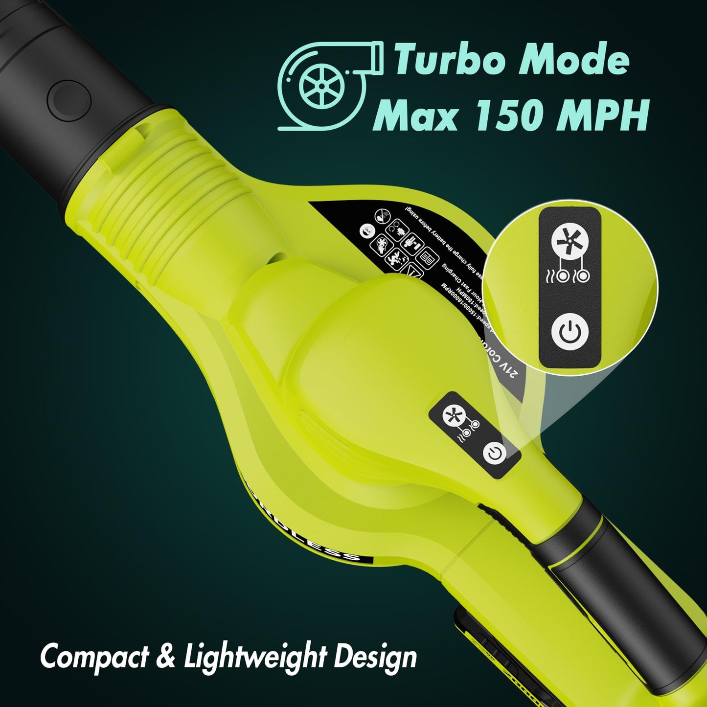 Leaf Blower Cordless - 21V Powerful Electric Leaf Blower with 2 Batteries and Charger, 2 Speed Modes, 2.0Ah Lightweight Battery Powered Leaf Blowers for Lawn Care, Patio, Dust, Blowing Leaves