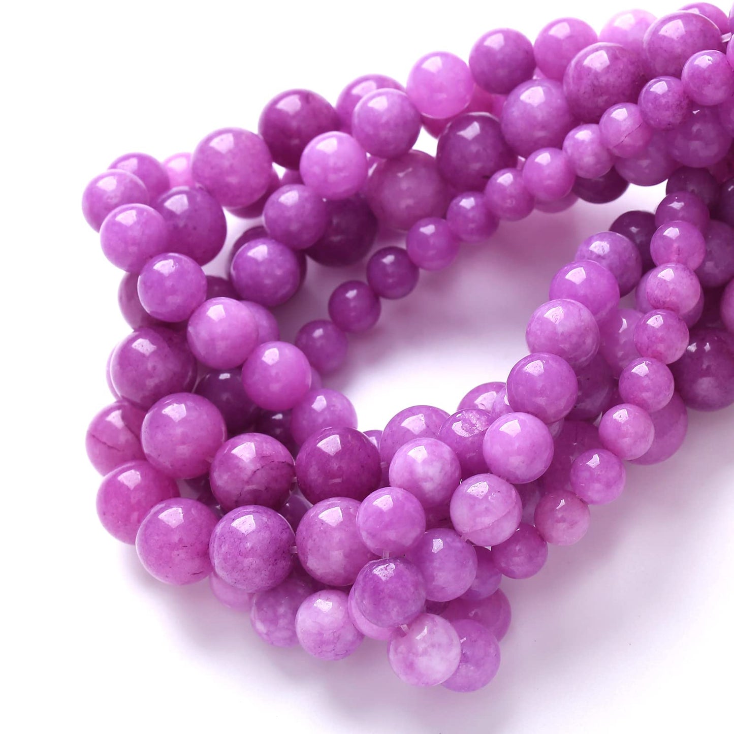 10mm 36pcs Natural Purple Lepidolite Jade Stone Beads for Jewelry Making DIY Bracelet Necklace Accessories Crystal Energy Healing Power Stone Beads (Purple Lepidolite Jade, 10mm)