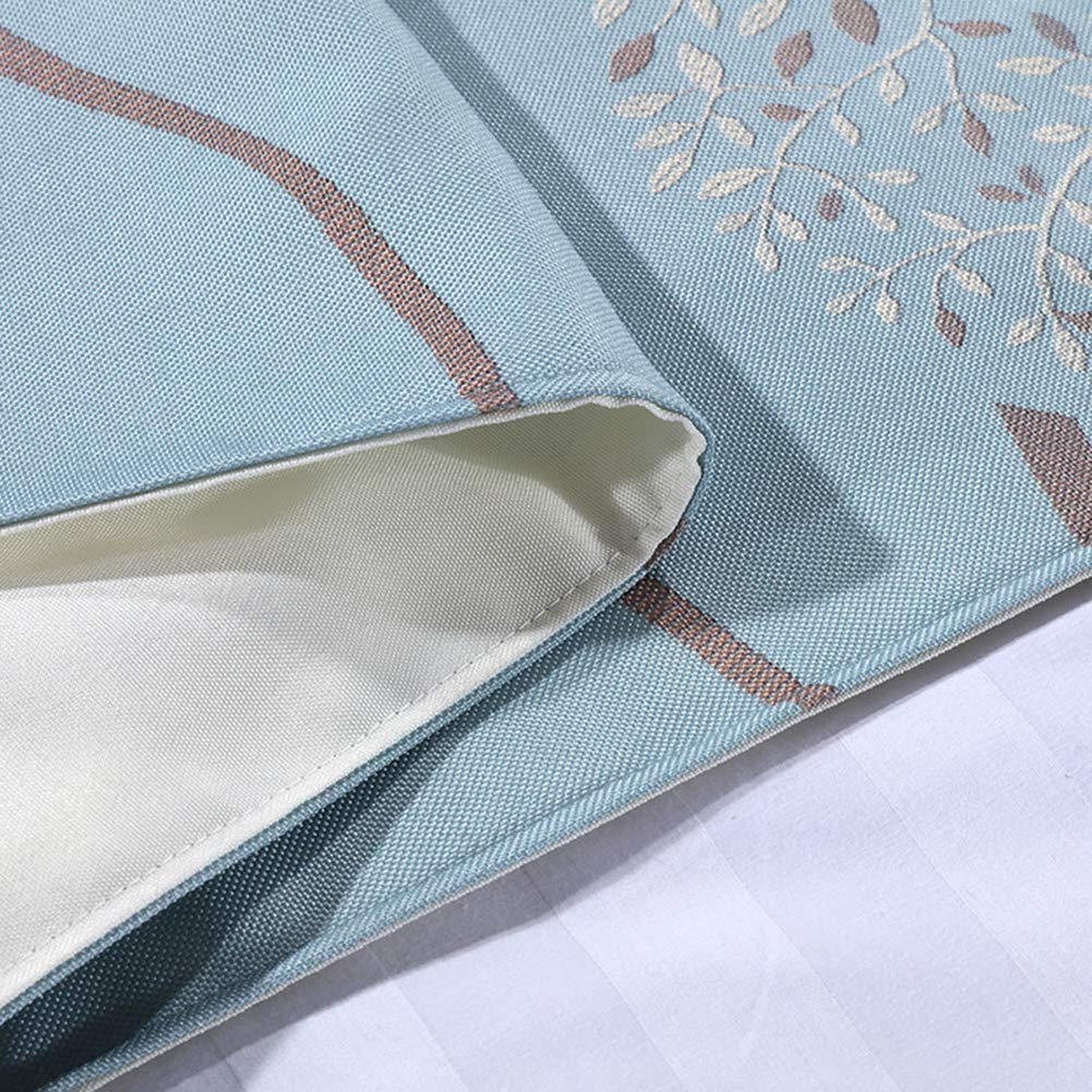 Twelve 3pcs Bed Runner Set - 1 Scarf and 2 Pillowcases, Rippling Teal Bedding Scarves for Guesthouse, Hotel, Home Decor (50x260cm)