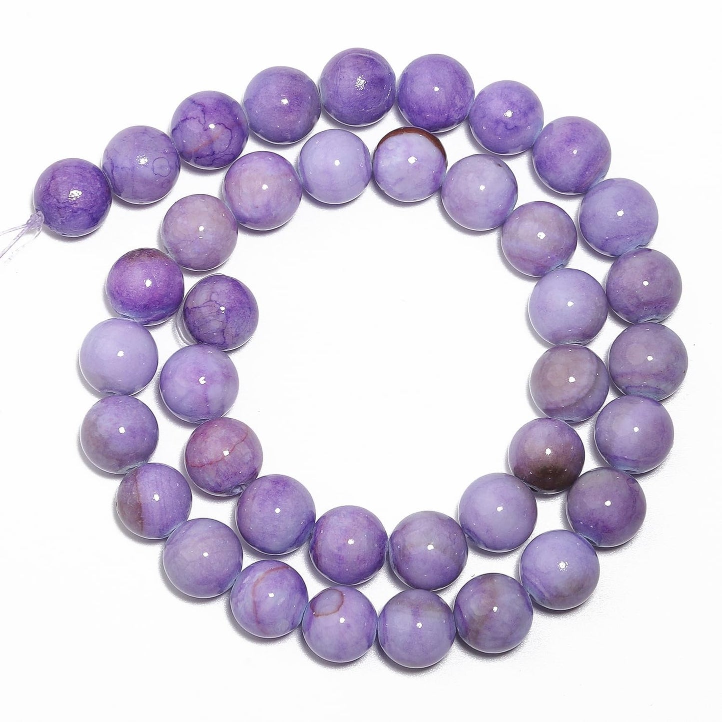Yochus 60pcs 6mm Deep Purple Persian Jade Energy Healing Round Bulk Gemstone Beads for Jewelry Making Bracelet Necklace Earring DIY