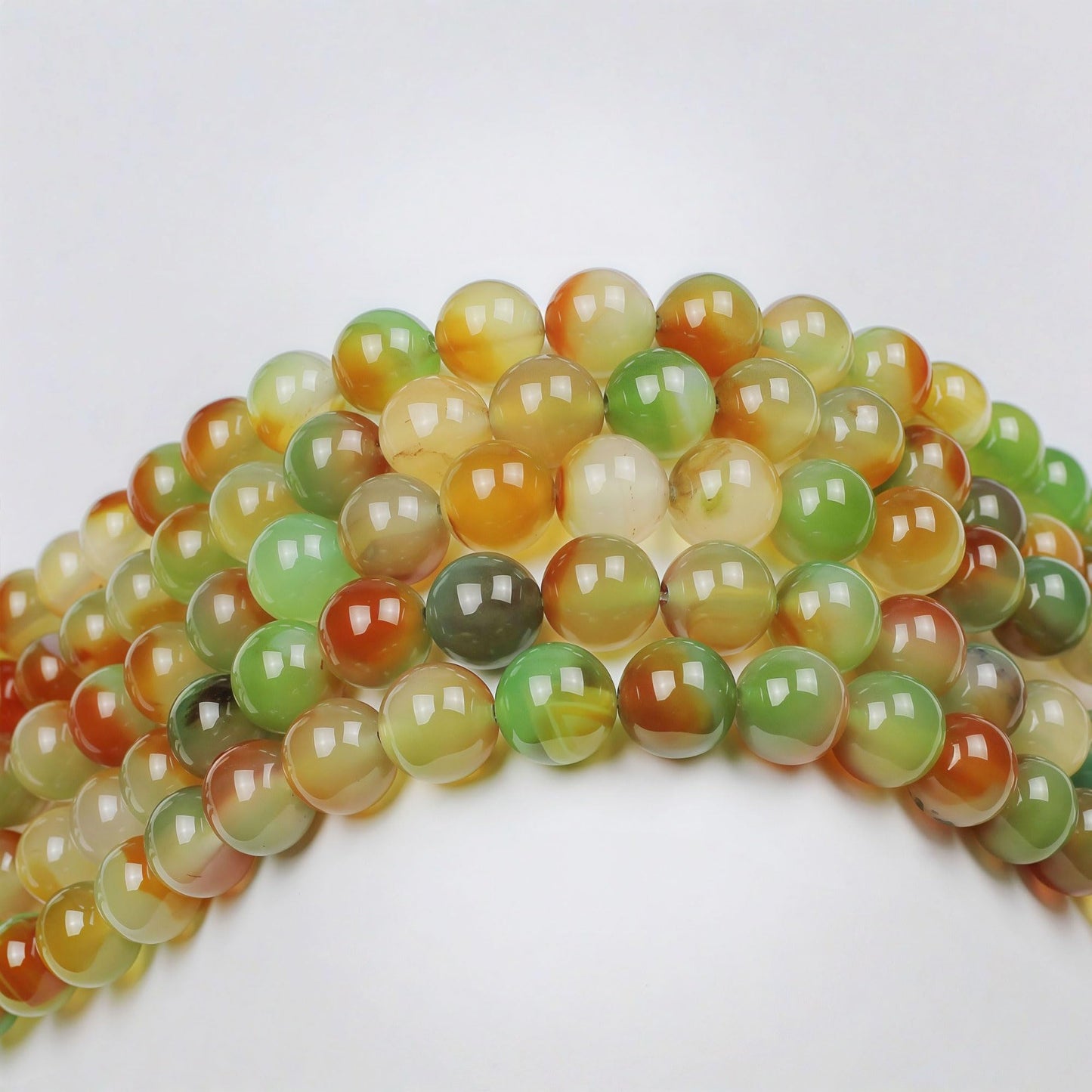 MJDCB Natural Peacock Agate Beads Red Green Agate Beads Round Stone Beads for DIY Necklace Bracelat Jewelry Making Strand 15" (6mm)