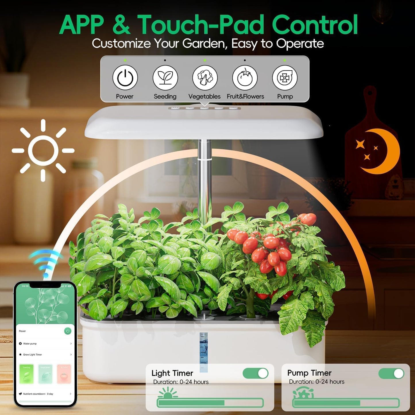 SPECILITE Hydroponics Growing System Kit, 14 Pods Smart Indoor Herb Garden with Grow Light, WiFi & App Control, Quiet Pump, 5L Water Tank, Automatic Timer Planter for Gardening Gifts, White