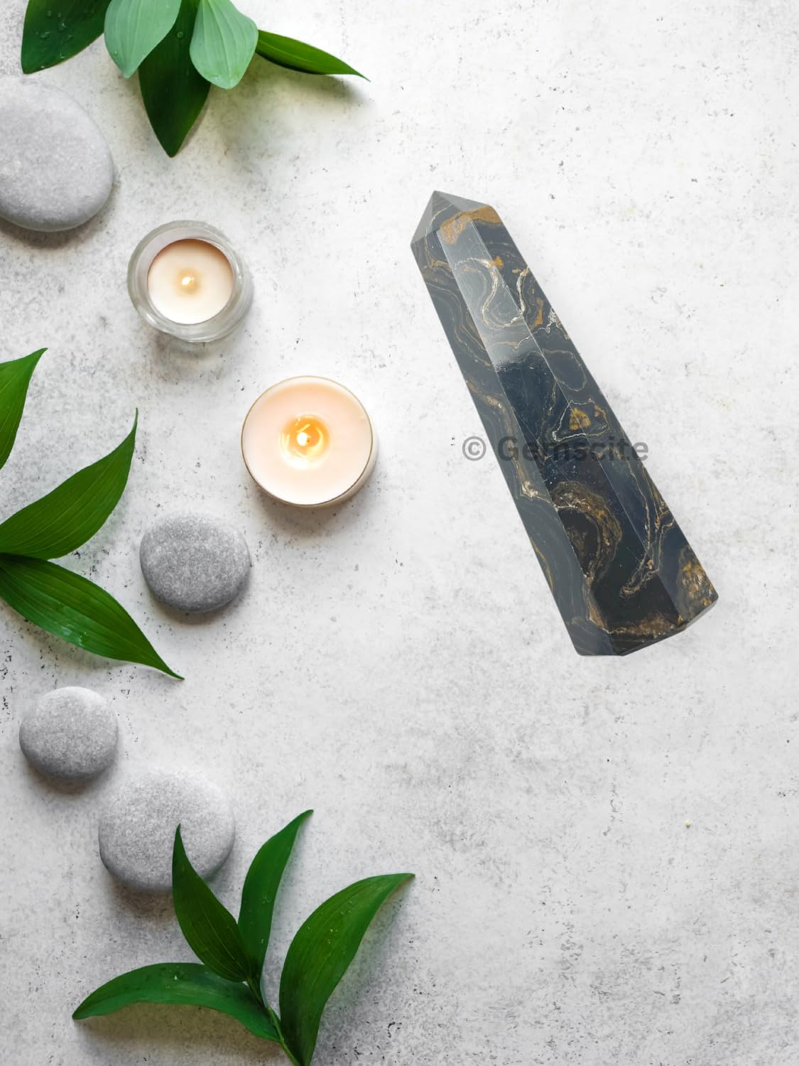 WholesaleGemShop 3 Inch (70 mm) Gemstones Stromatolite Obelisk Tower Jumbo Facet Aura Rock Crystal Natural Polished Earth Wand Spirit