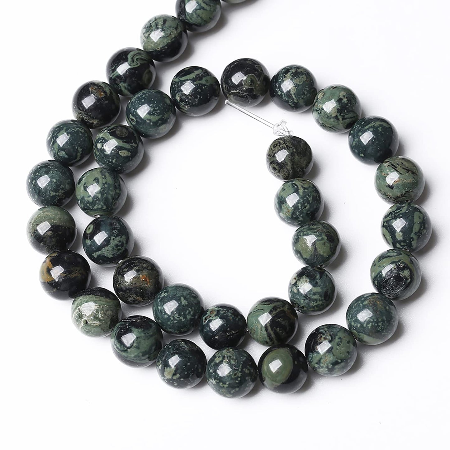 10mm 38pcs Natural Kambaba Jasper Beads Round Loose Energy Healing Stone Beads for Jewelry Making DIY Bracelet 15 Inch